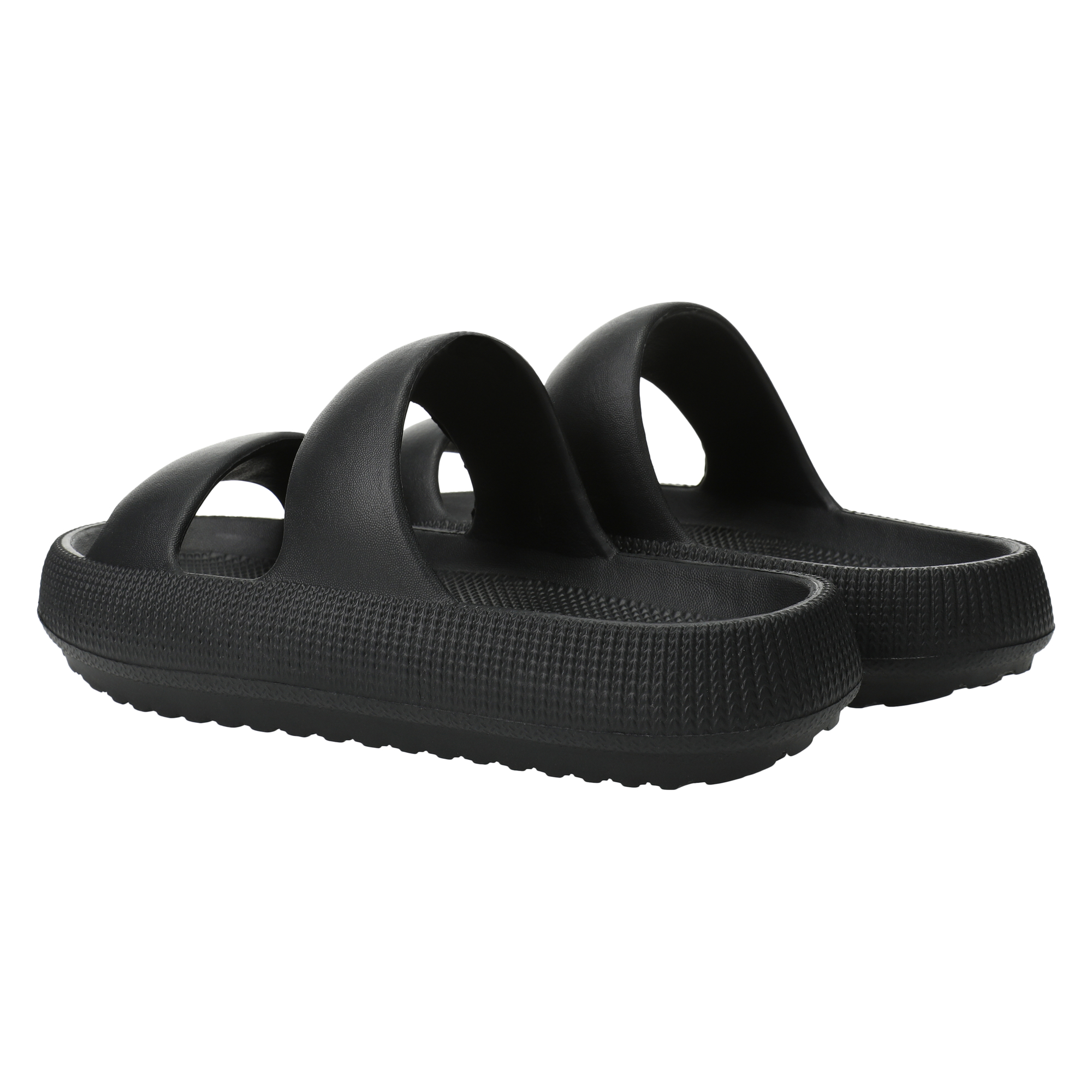 ladies green double band puff sole sandals