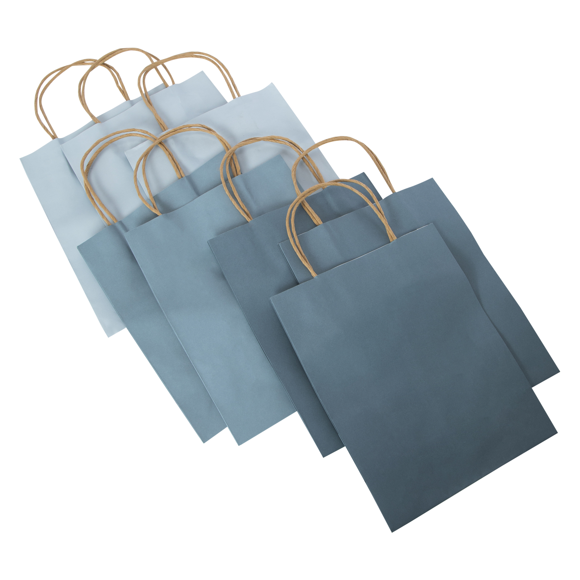 8-count blue kraft gift bags 10in x 7.95in