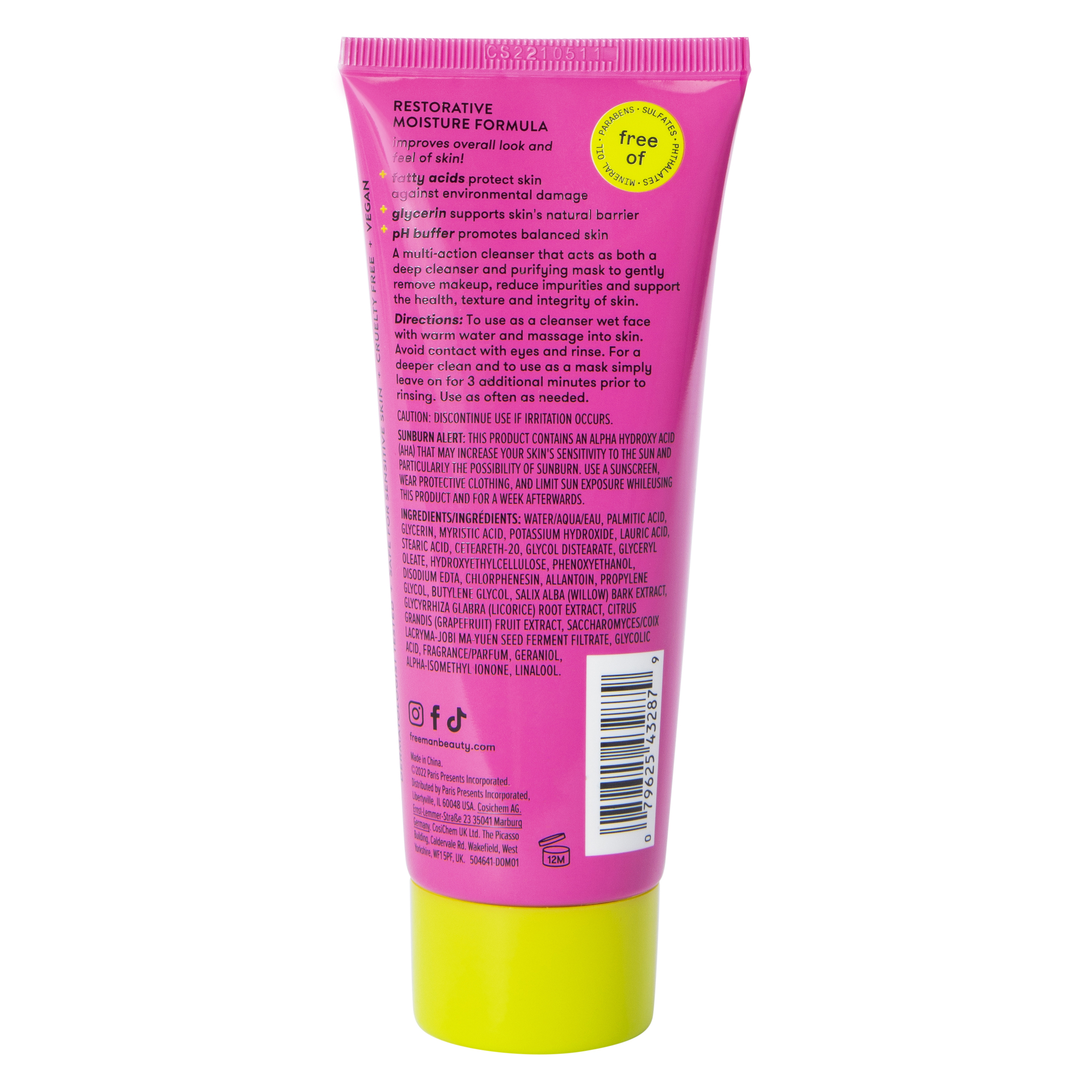 freeman® cleanser & mask tube 3 fl.oz