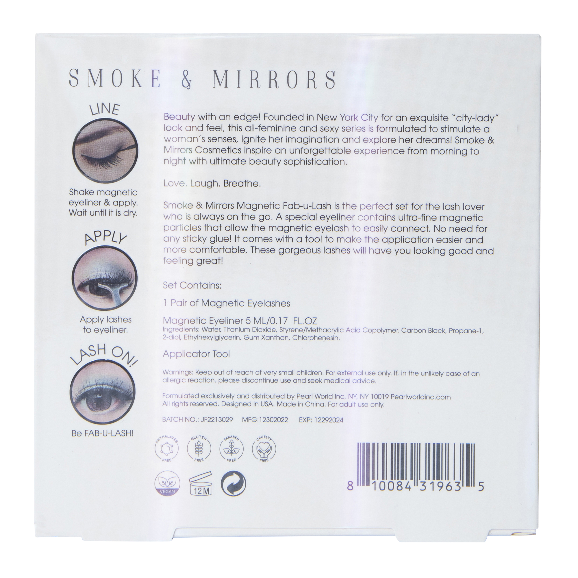 smoke & mirrors magnetic eyelashes & liner set