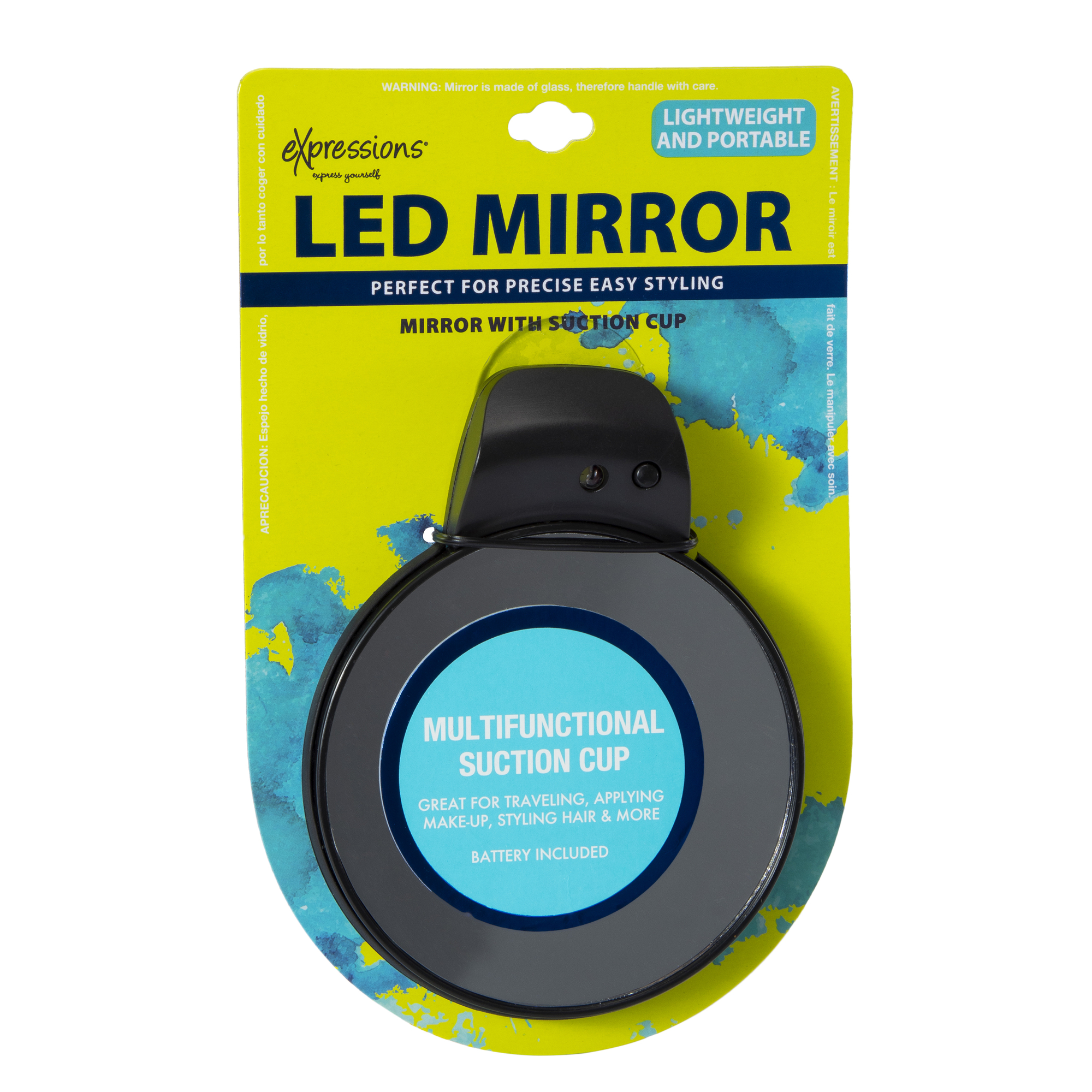 expressions® LED ring light mirror with suction cup mount