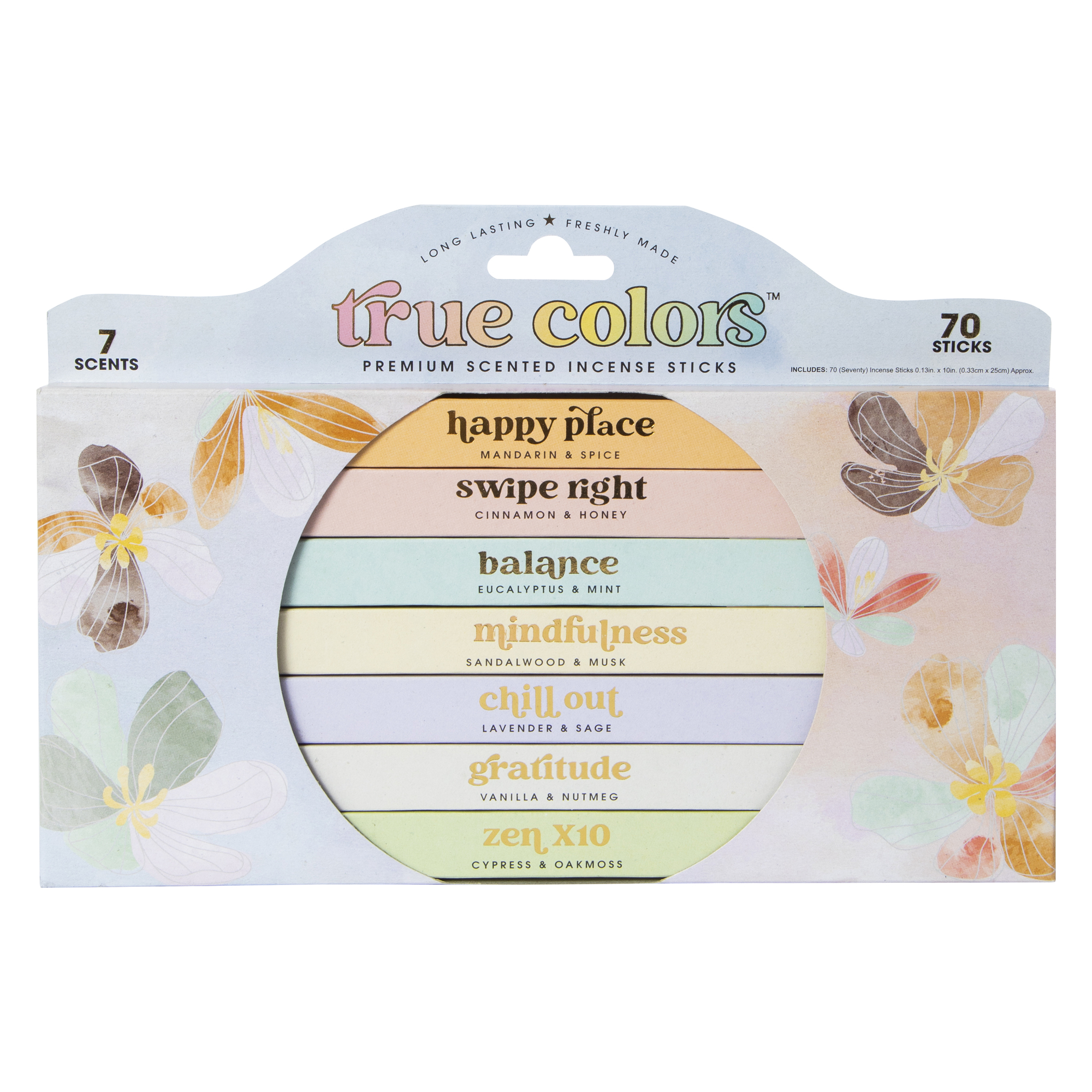 true colors™ premium scented incense sticks 70-count