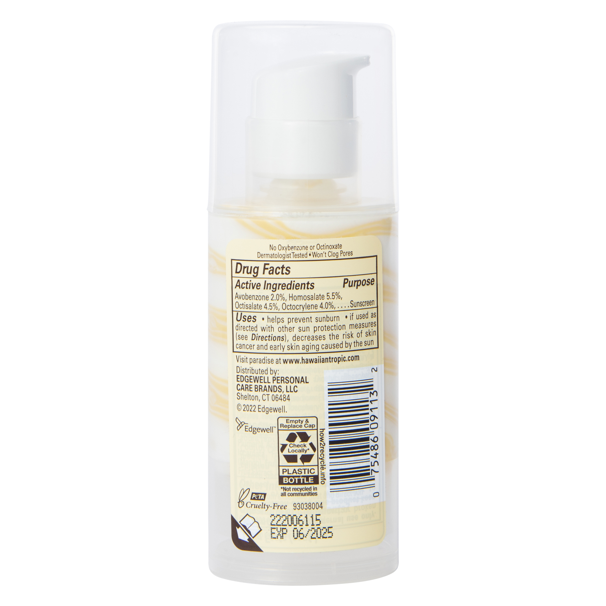 hawaiian tropic® oil free SPF 40 face sunscreen lotion 1.7 fl.oz
