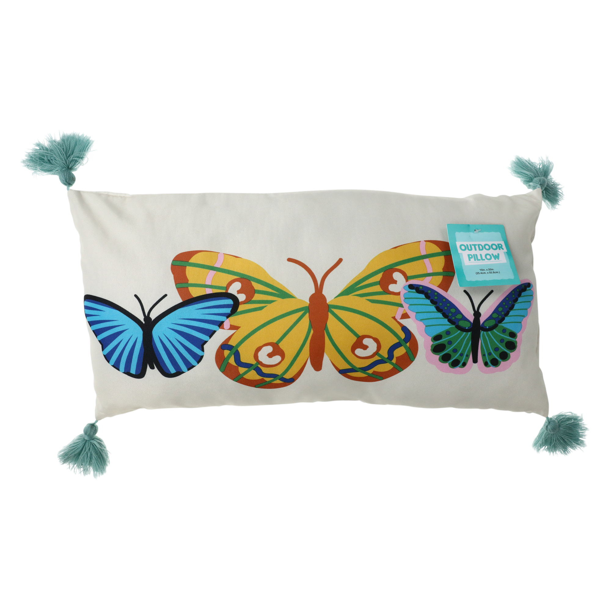 butterfly bolster pillow 10in x 20in