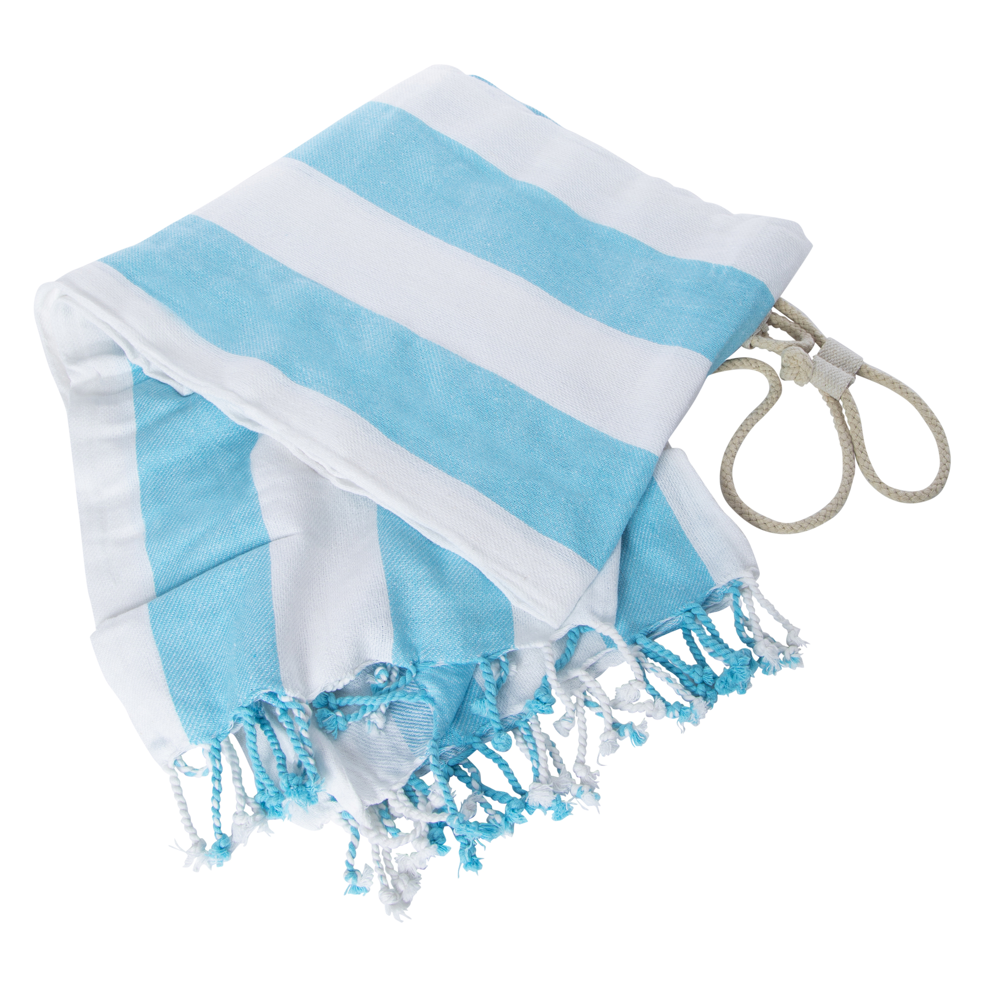 turkish throw blanket with cord handles 60in x 48in