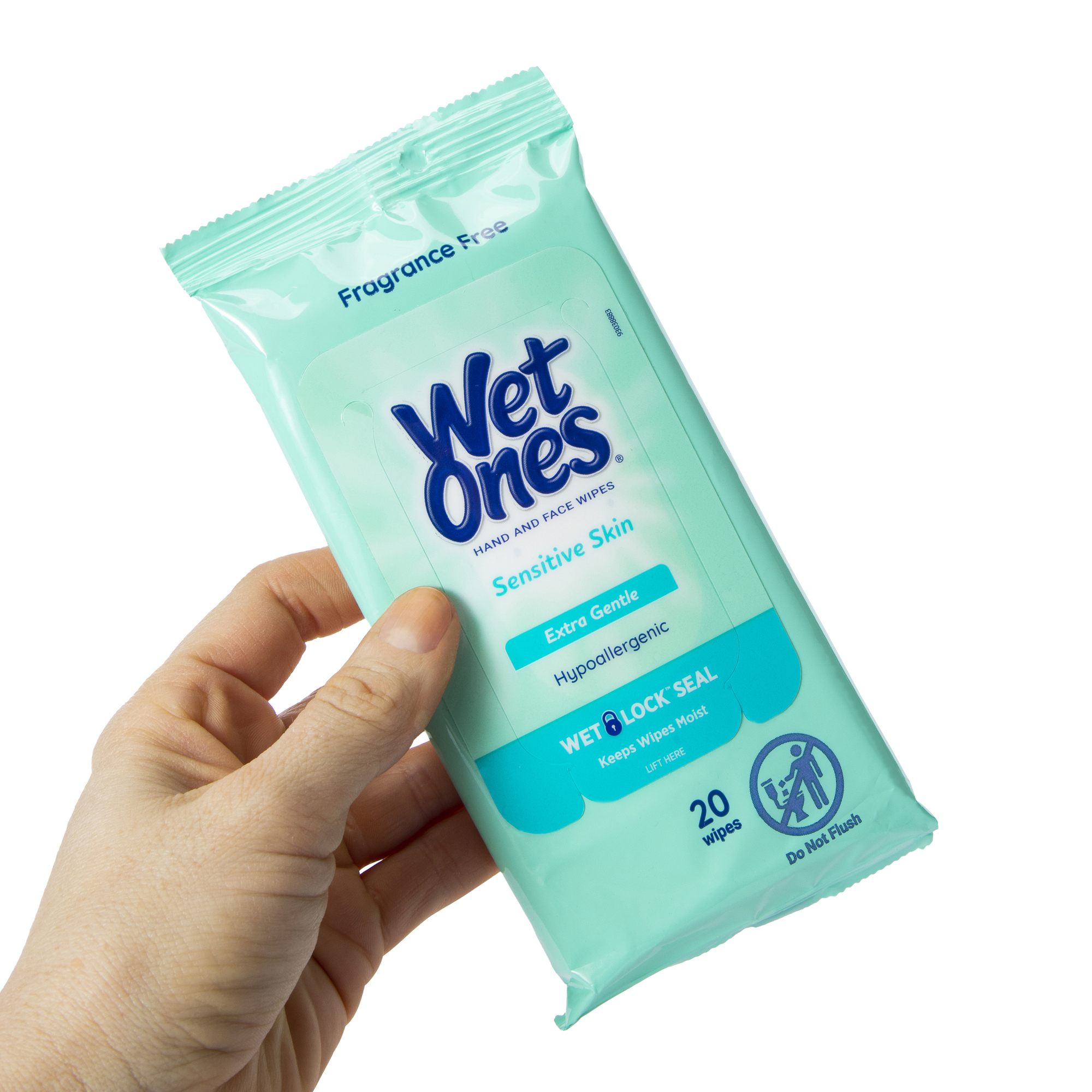 wet ones® fragrance free hand & face wipes 20-count