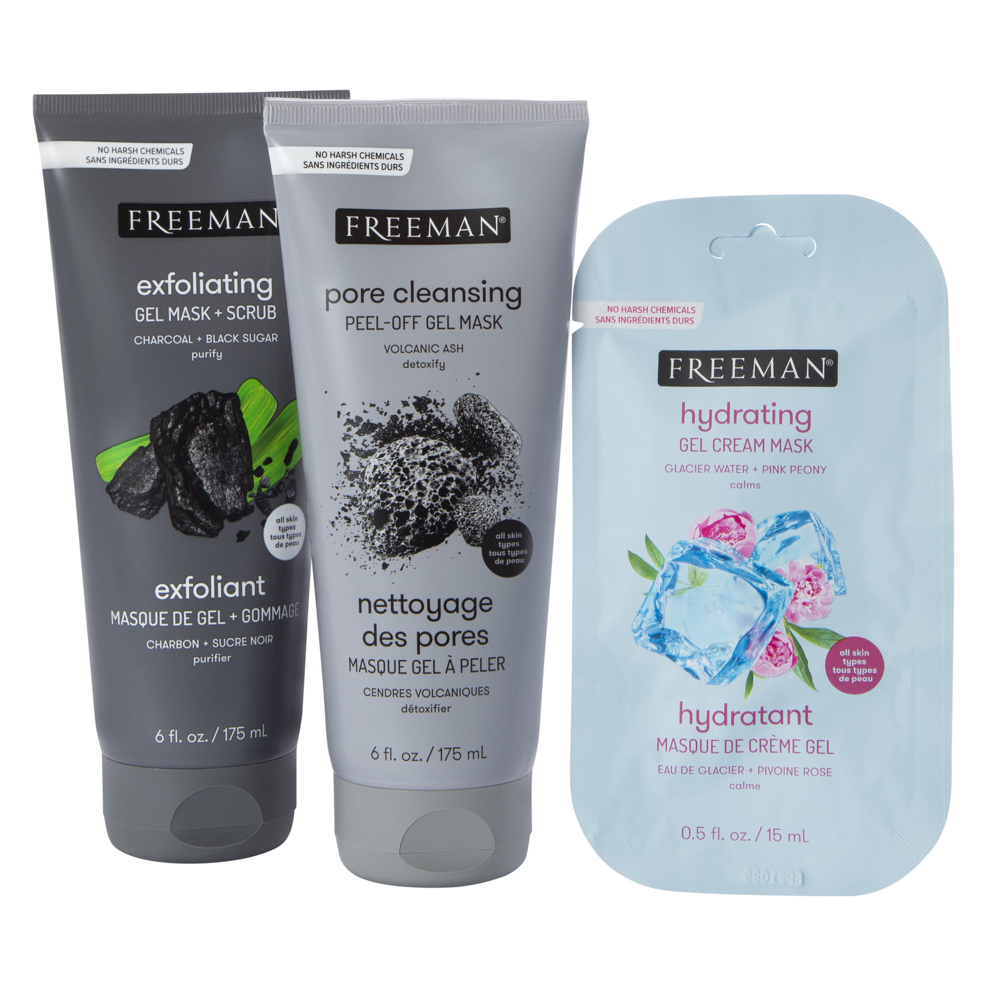 Freeman® Face Mask Set 3-Count - Cleansing Exfoliating