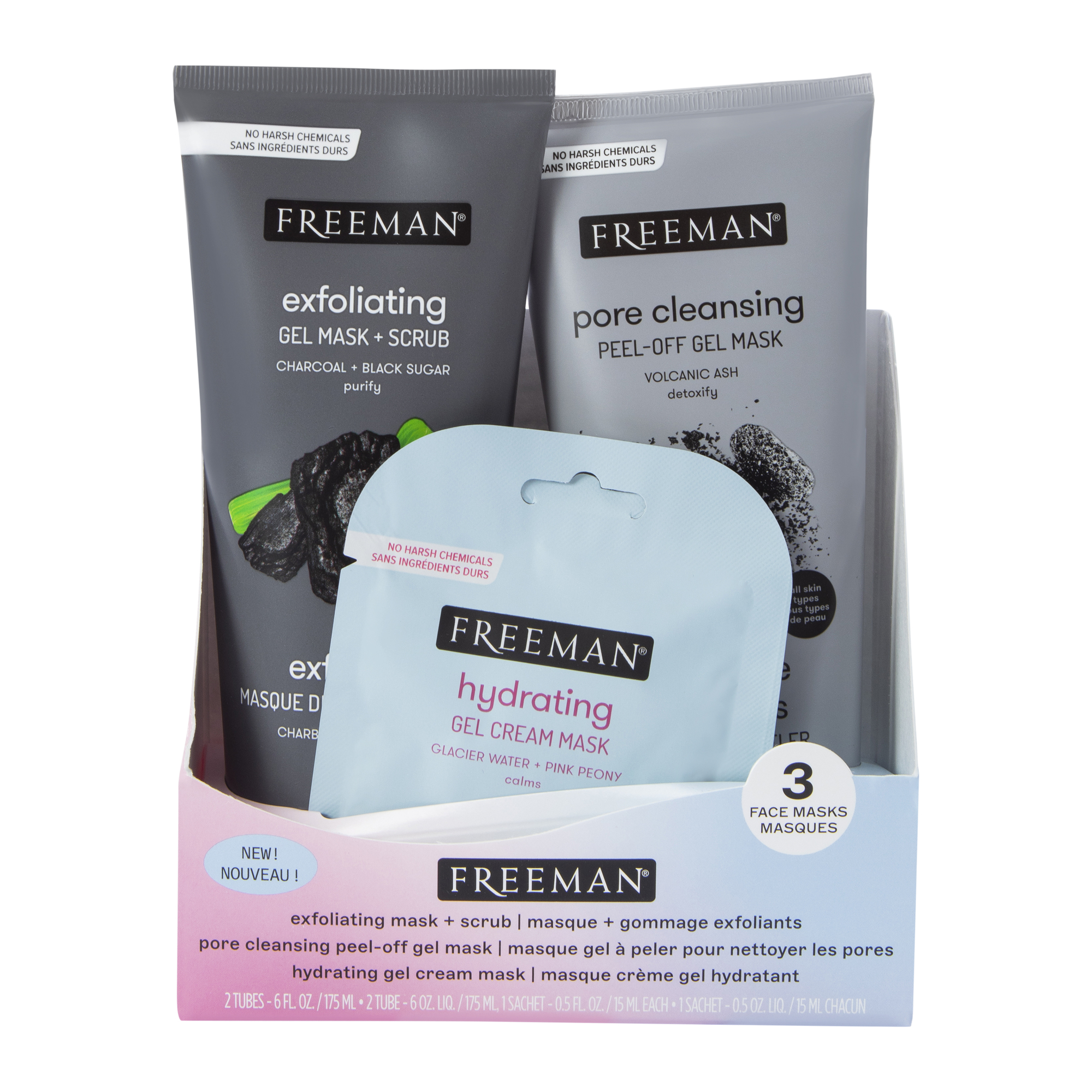 Freeman® Face Mask Set 3-Count - Cleansing Exfoliating