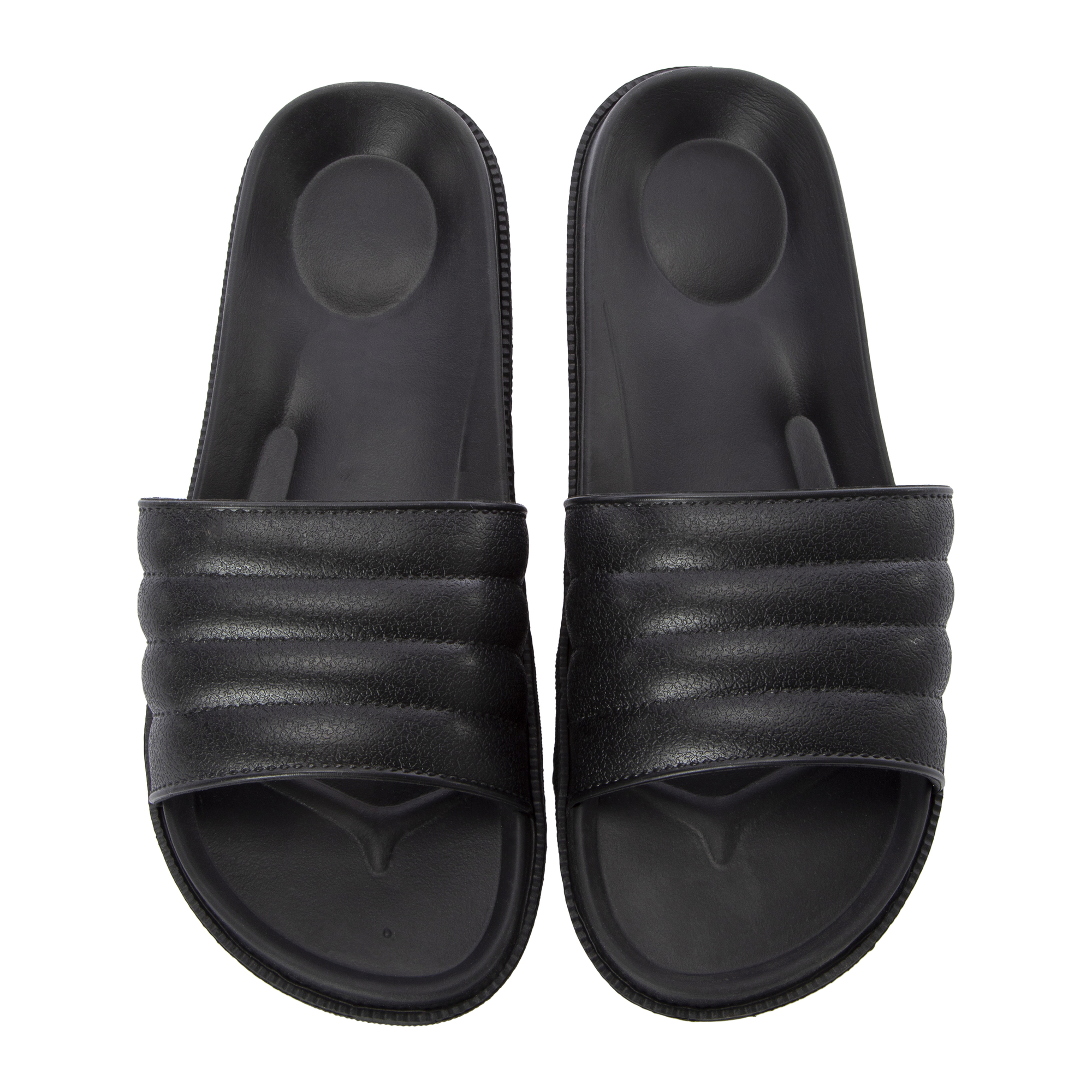 ladies black slide sandals