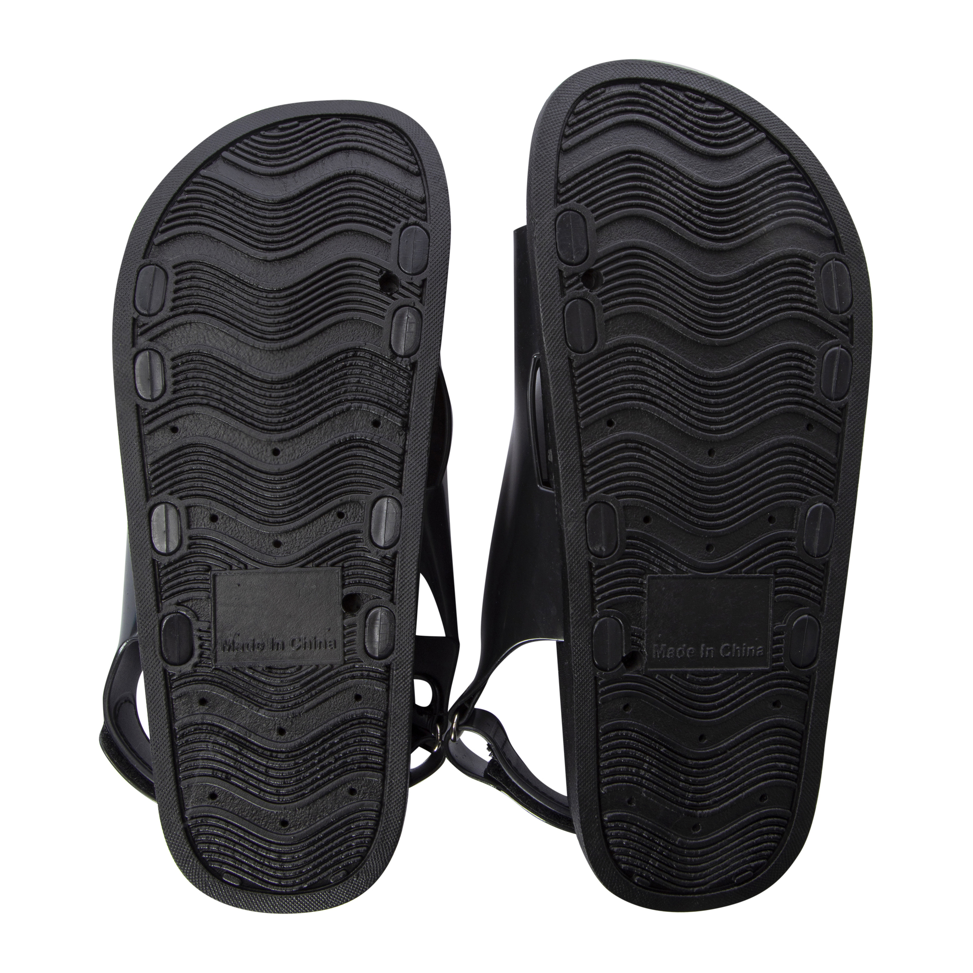 Ladies Black Patent Double Buckle Sandals