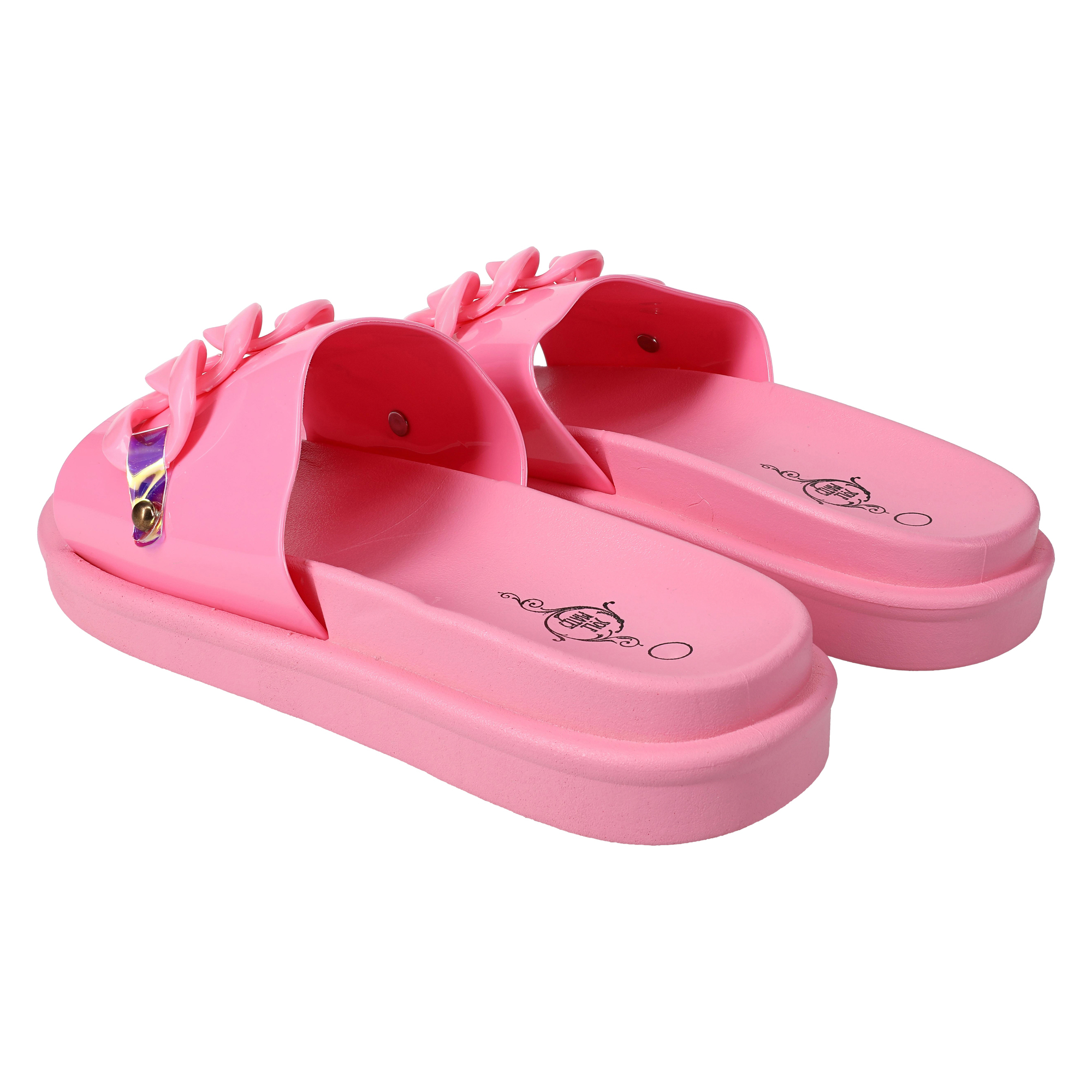 Ladies Chain Slide Sandals