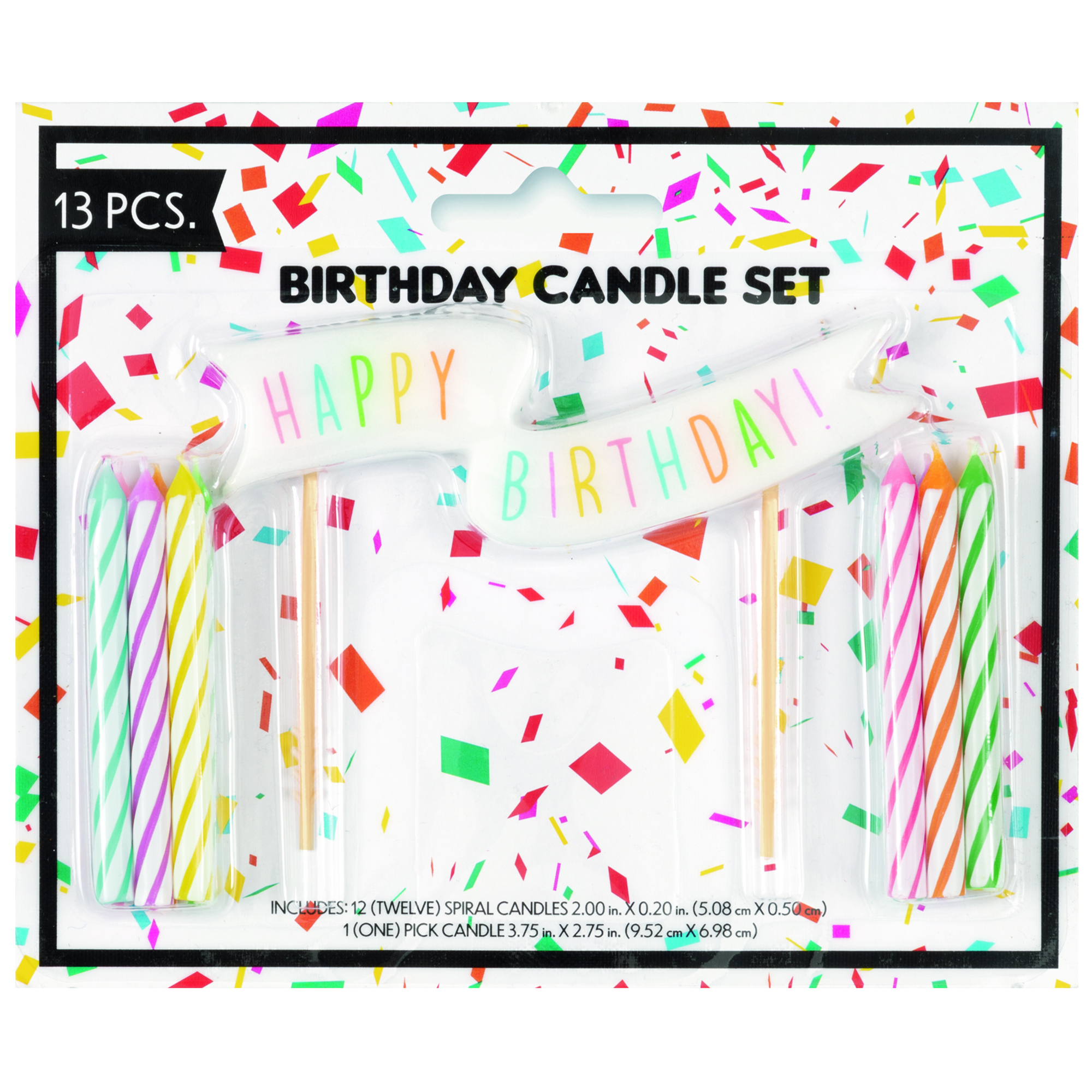 spiral birthday candles & happy birthday pick candle