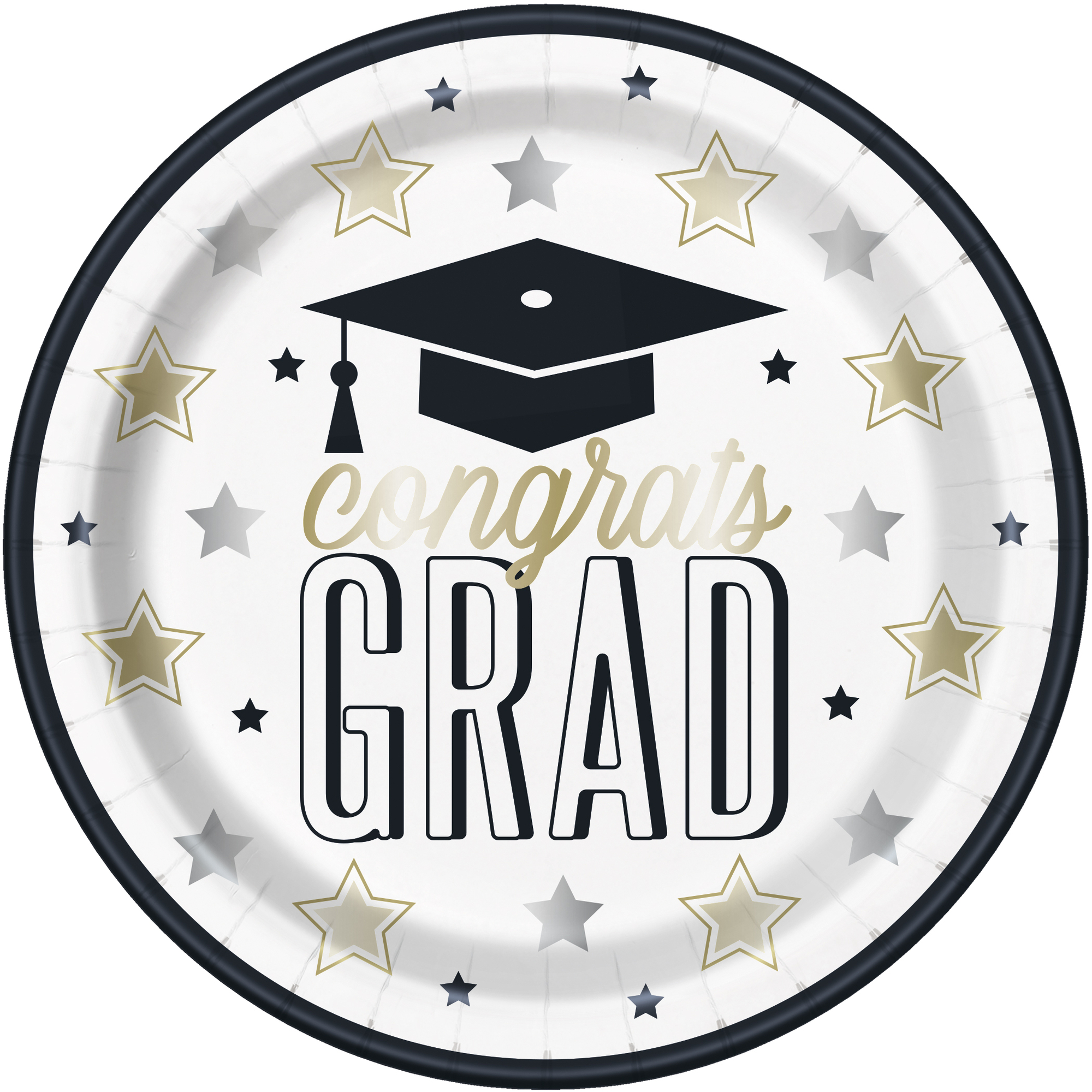 7in Paper Plates 8-Count - Graduation