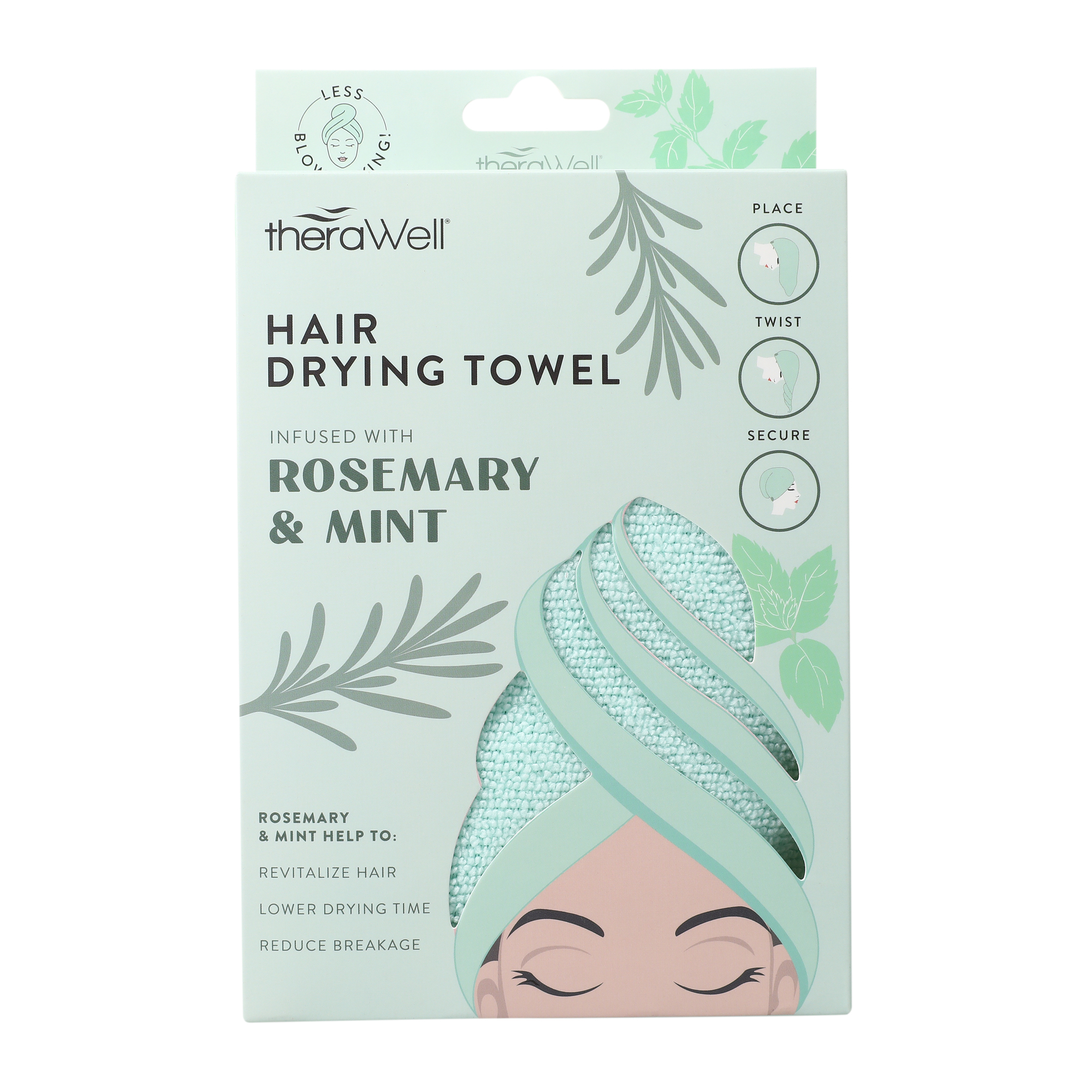 therawell® twirly hair drying towel