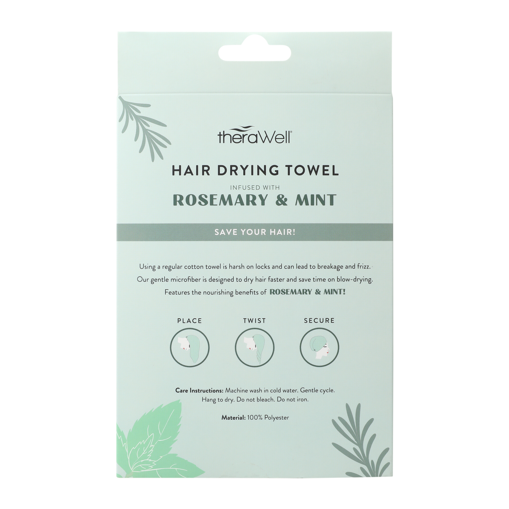 therawell® twirly hair drying towel