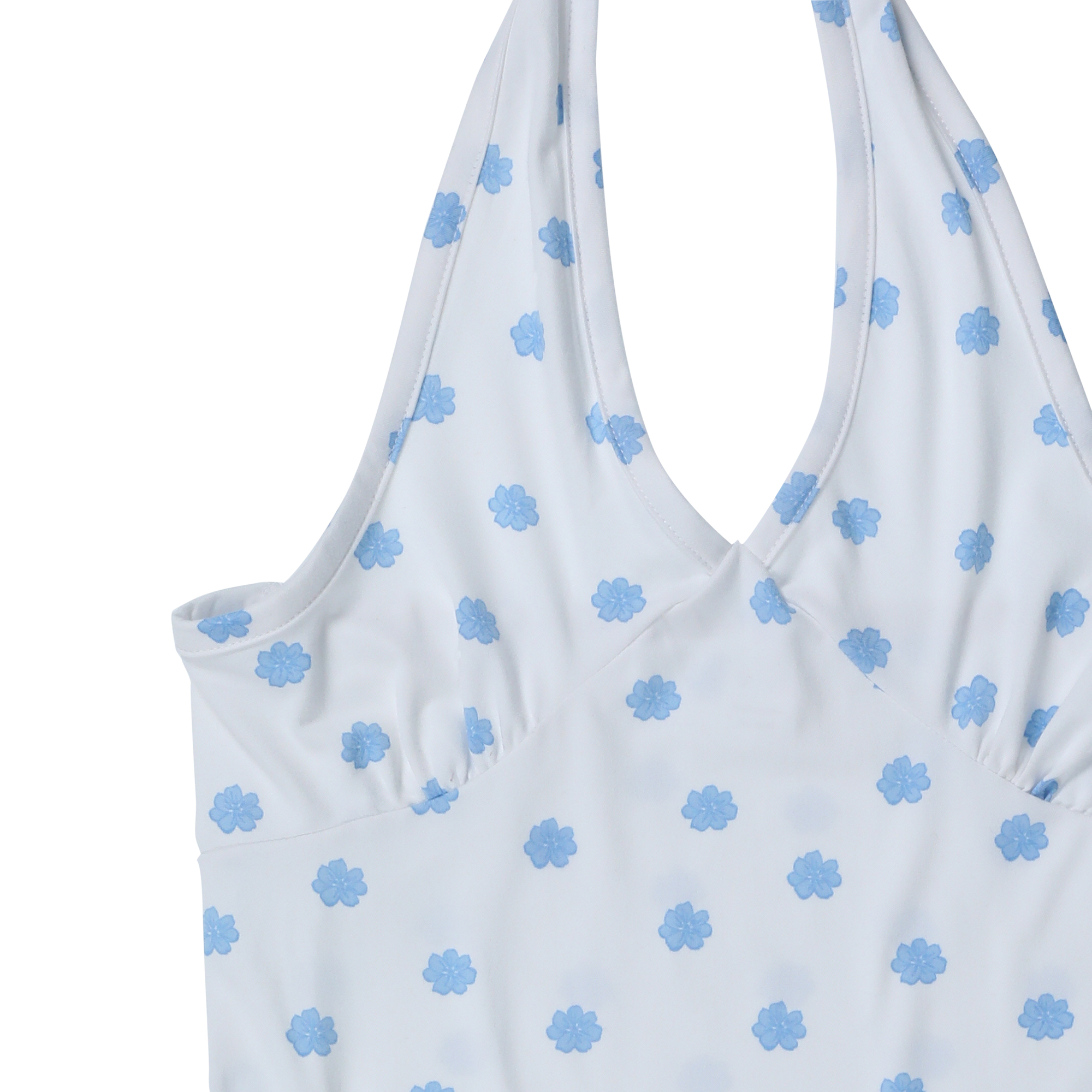 white floral halter dress