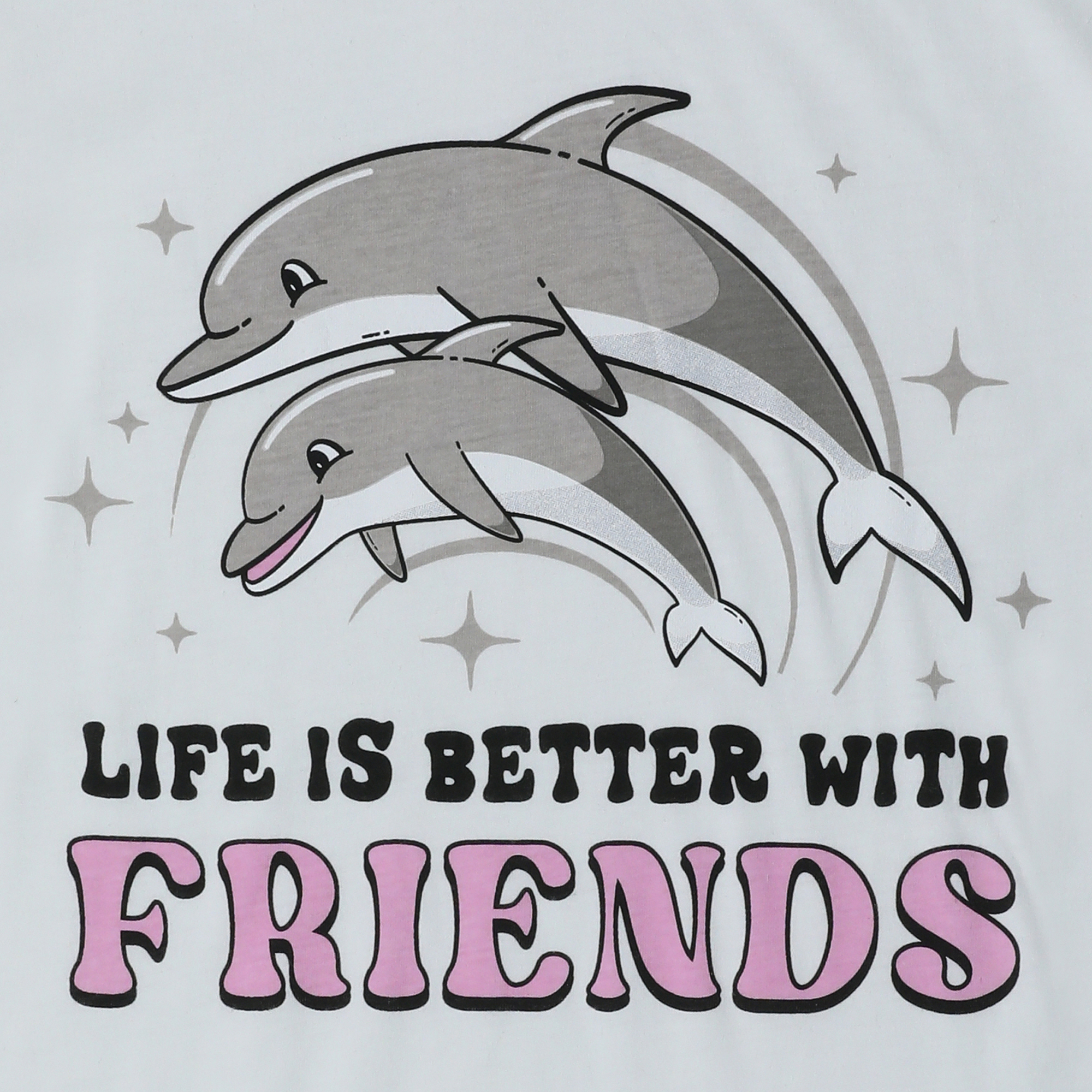 life is better with friends' dolphin graphic tee | Five Below