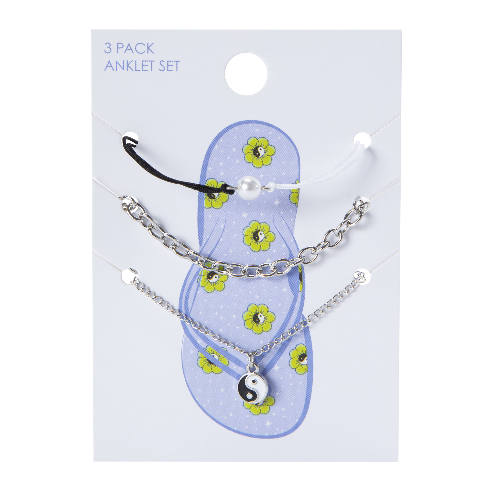 Crescent Moon & Star Silver-tone Chain Anklets - 3 Pack | Claire's US