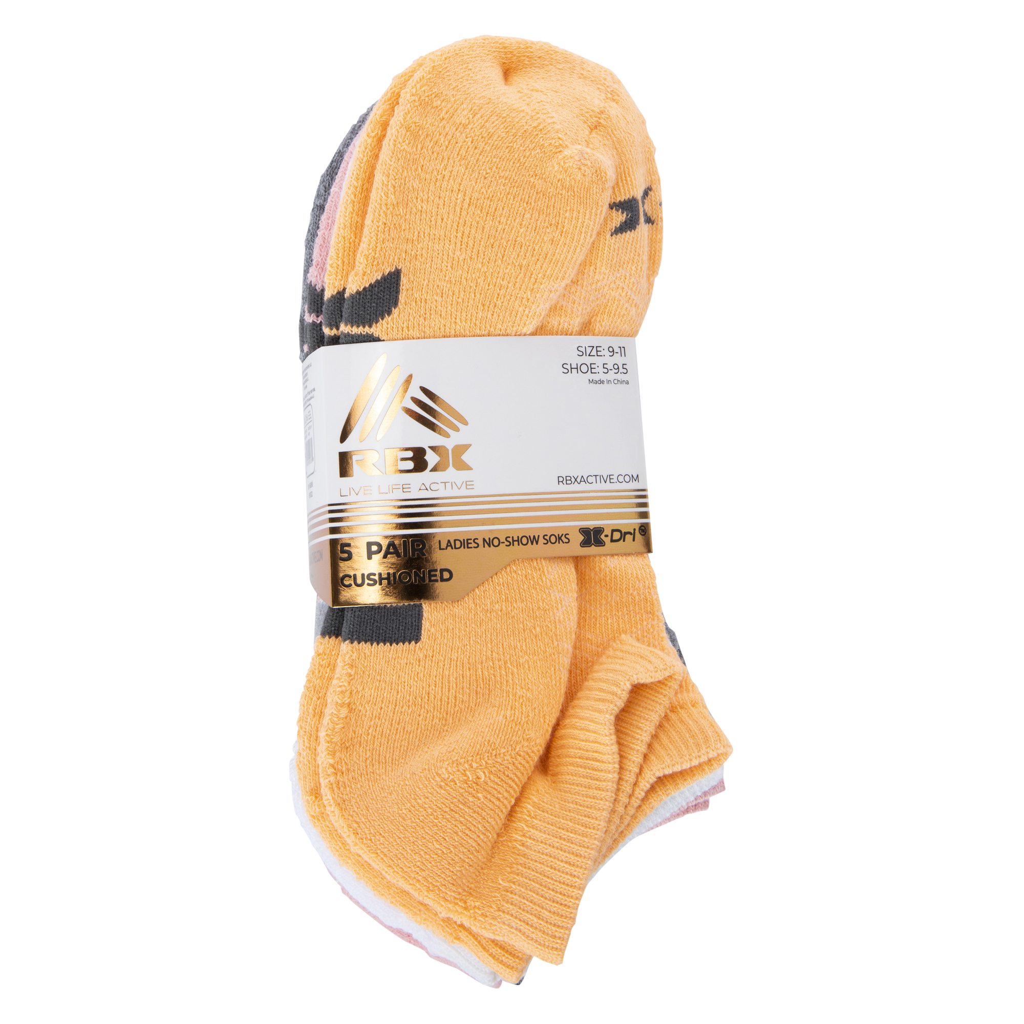 Ladies Rbx® No-Show Socks 5-Pack