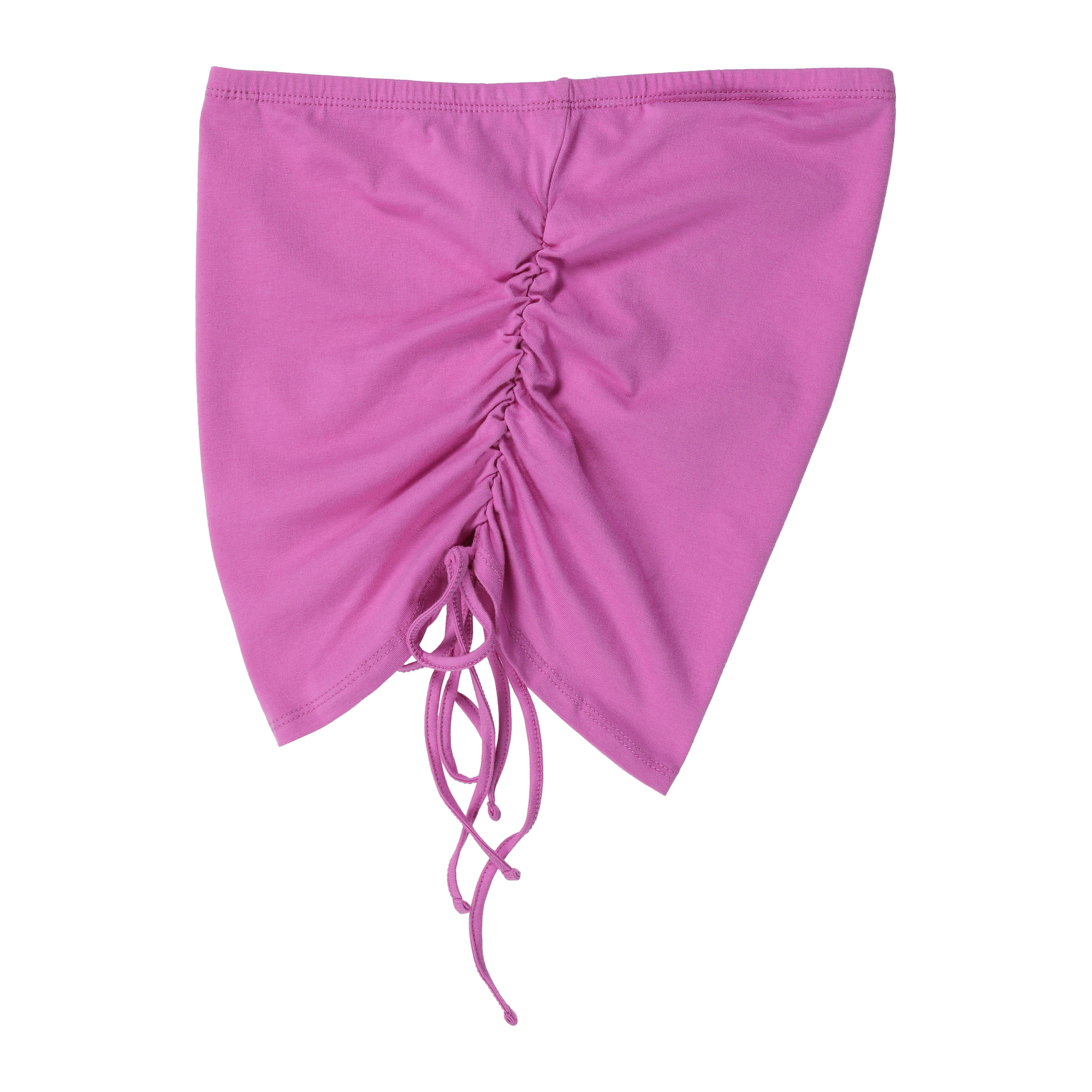 pink ruched side-tie tube top