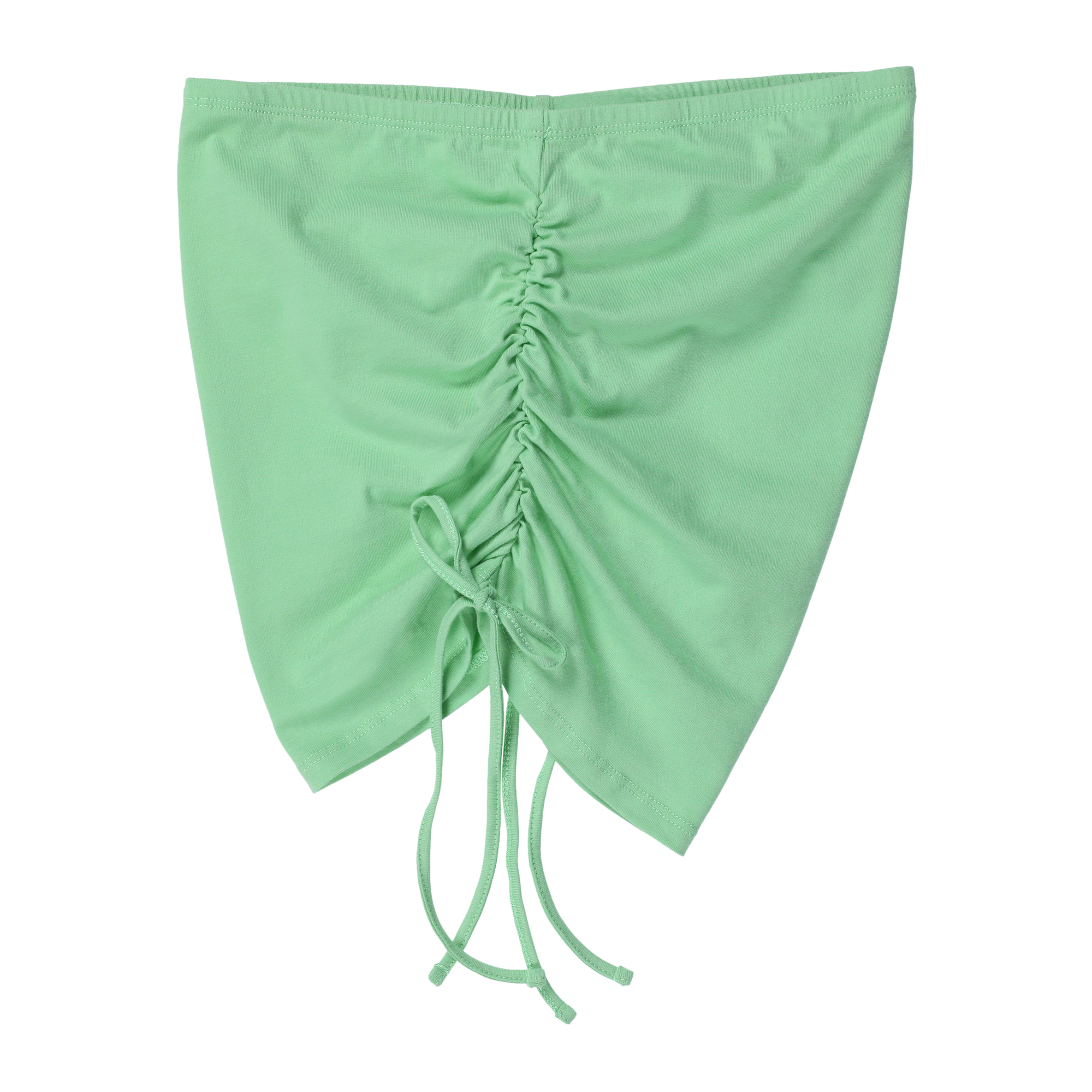 green ruched side-tie tube top