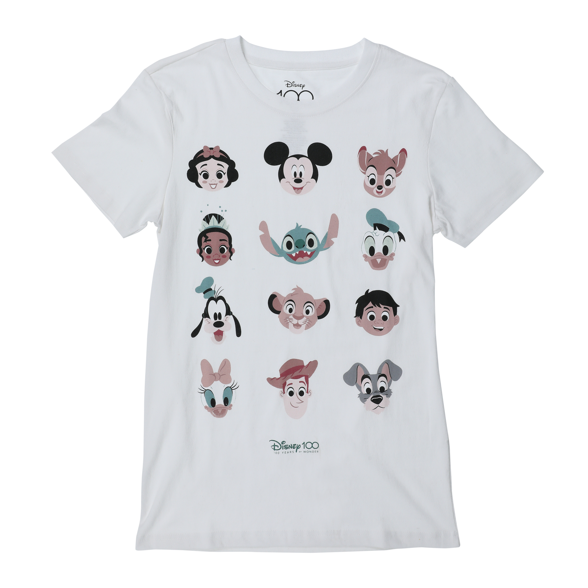 Disney character faces graphic tee