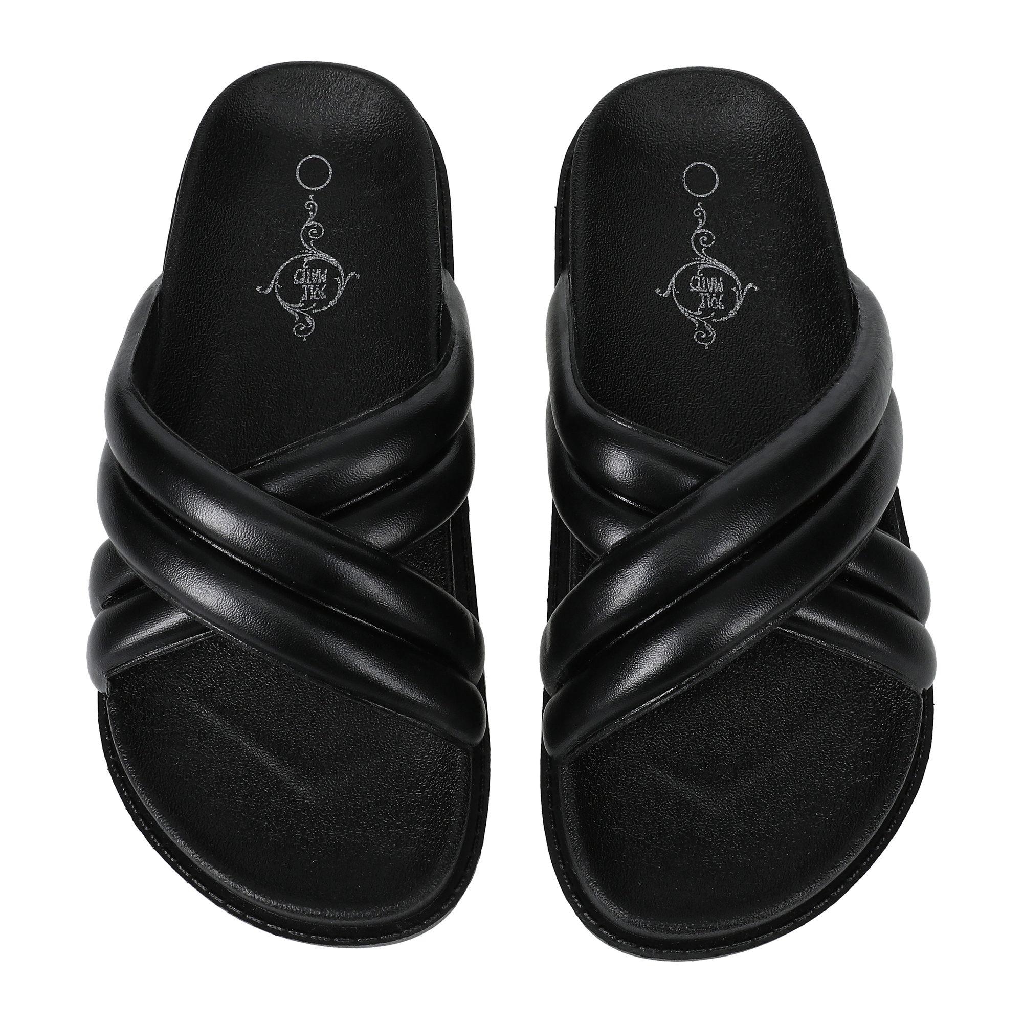 ladies black x-band sandals