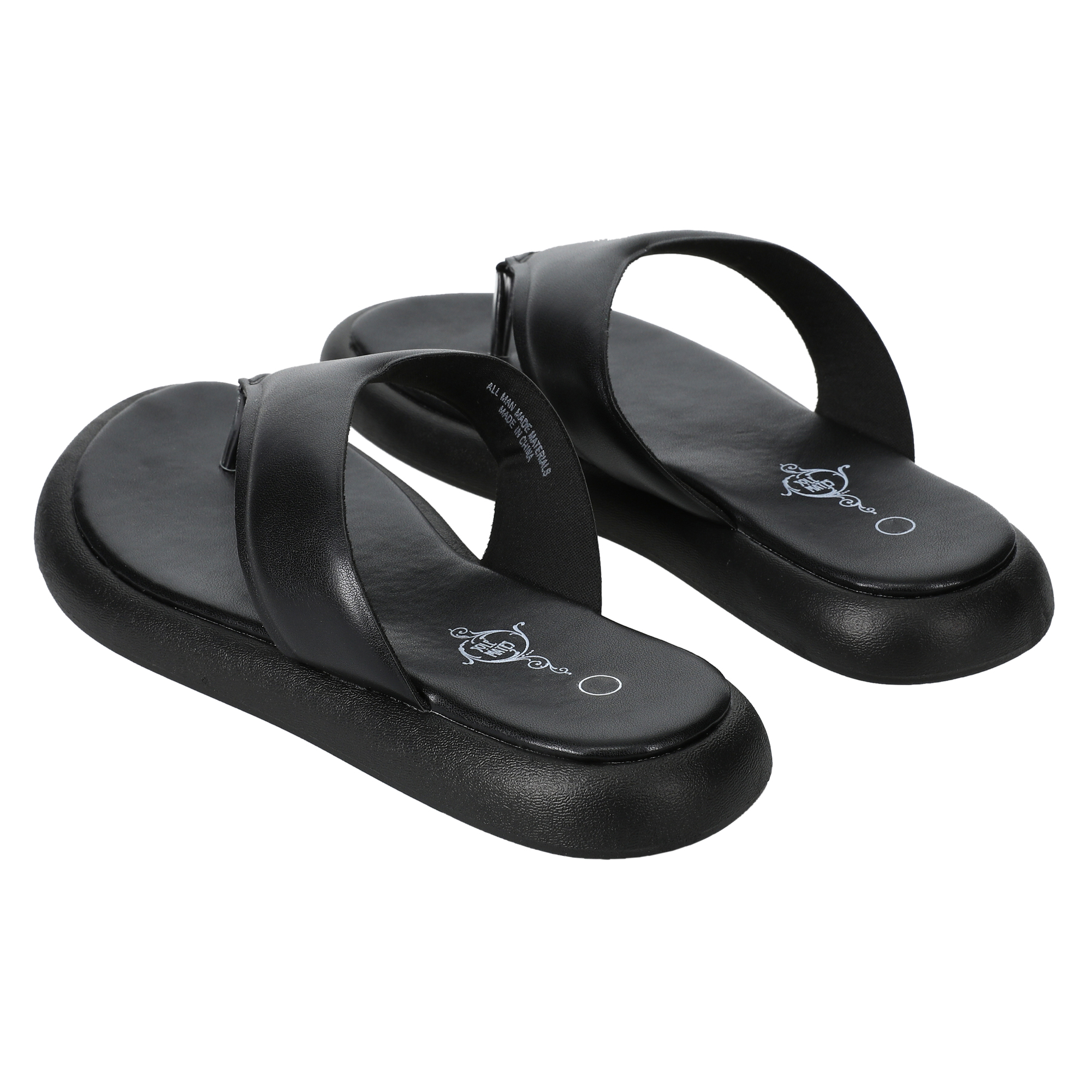 ladies green vegan leather flip flops