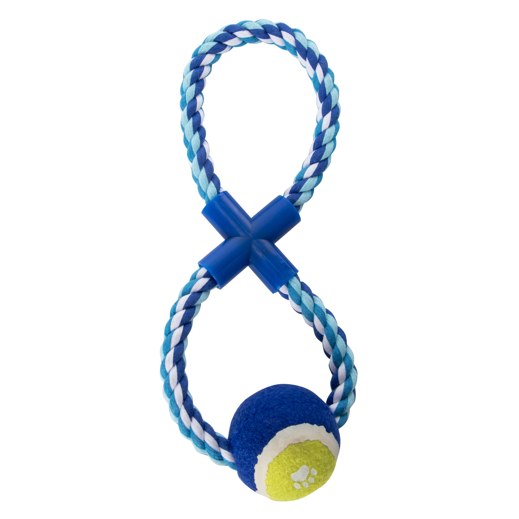rope & tennis ball dog toy 10.6in