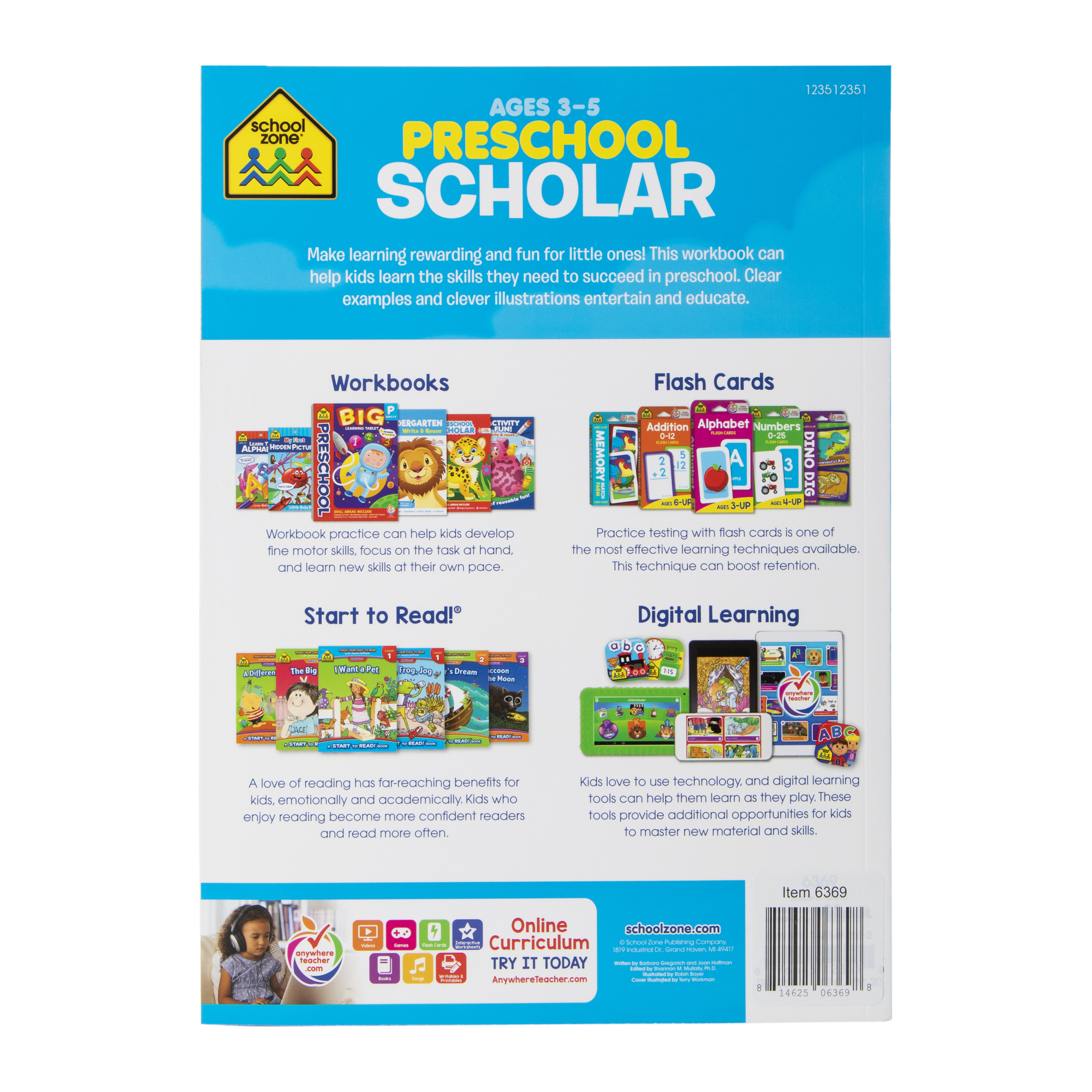 school zone® preschool scholar workbook