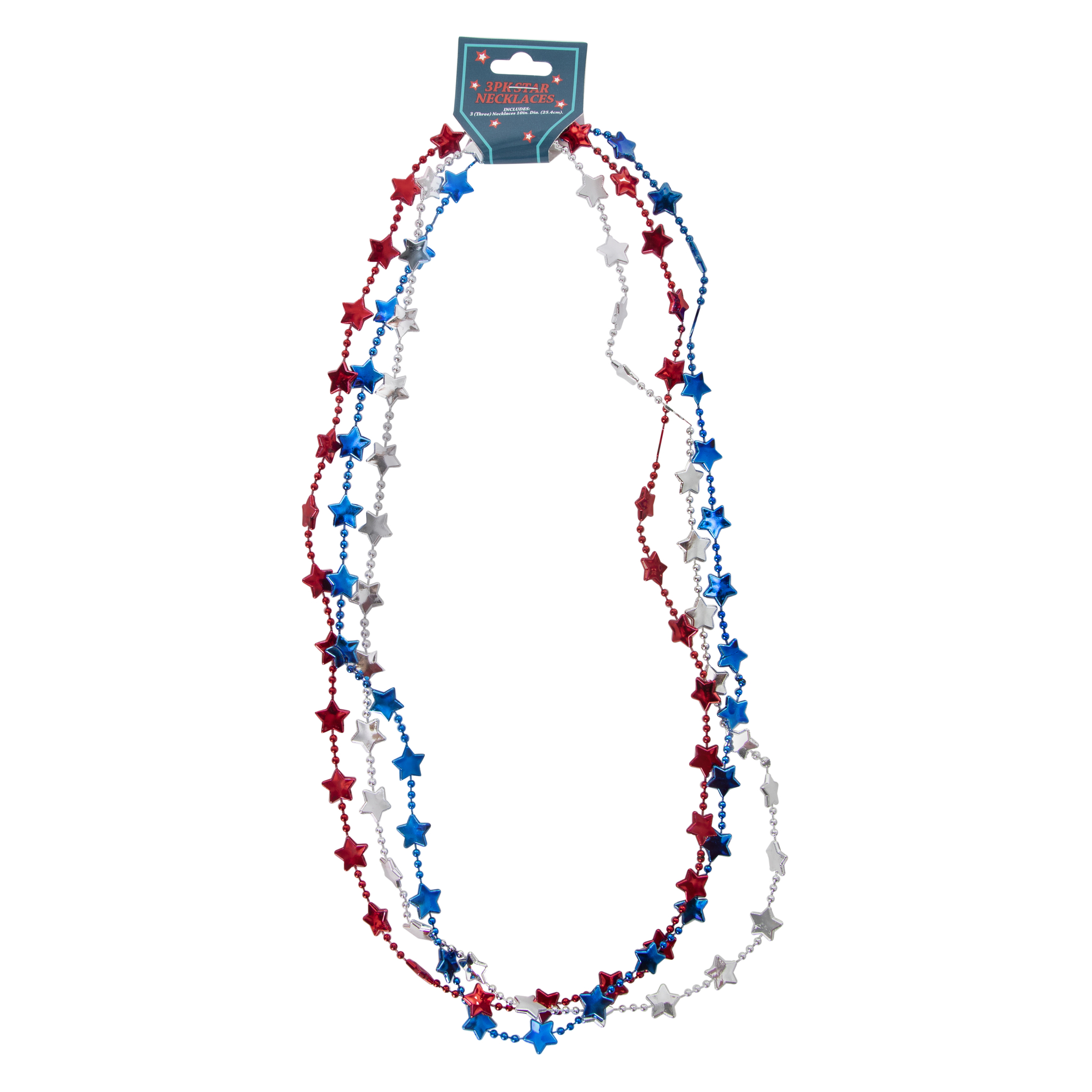 americana star party necklaces 3-pack