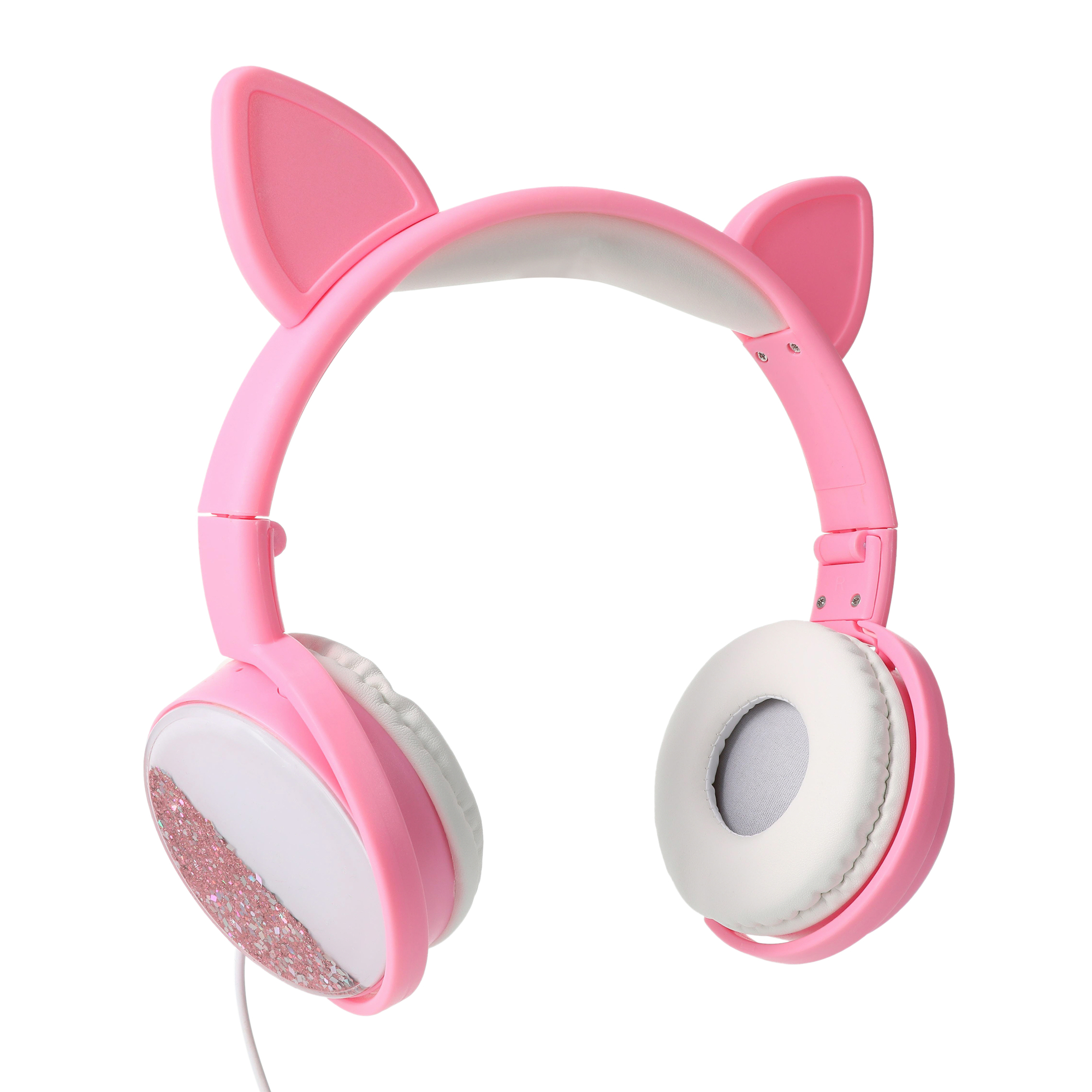 glitter cat liquid glitter aux-in headphones with mic Five Below