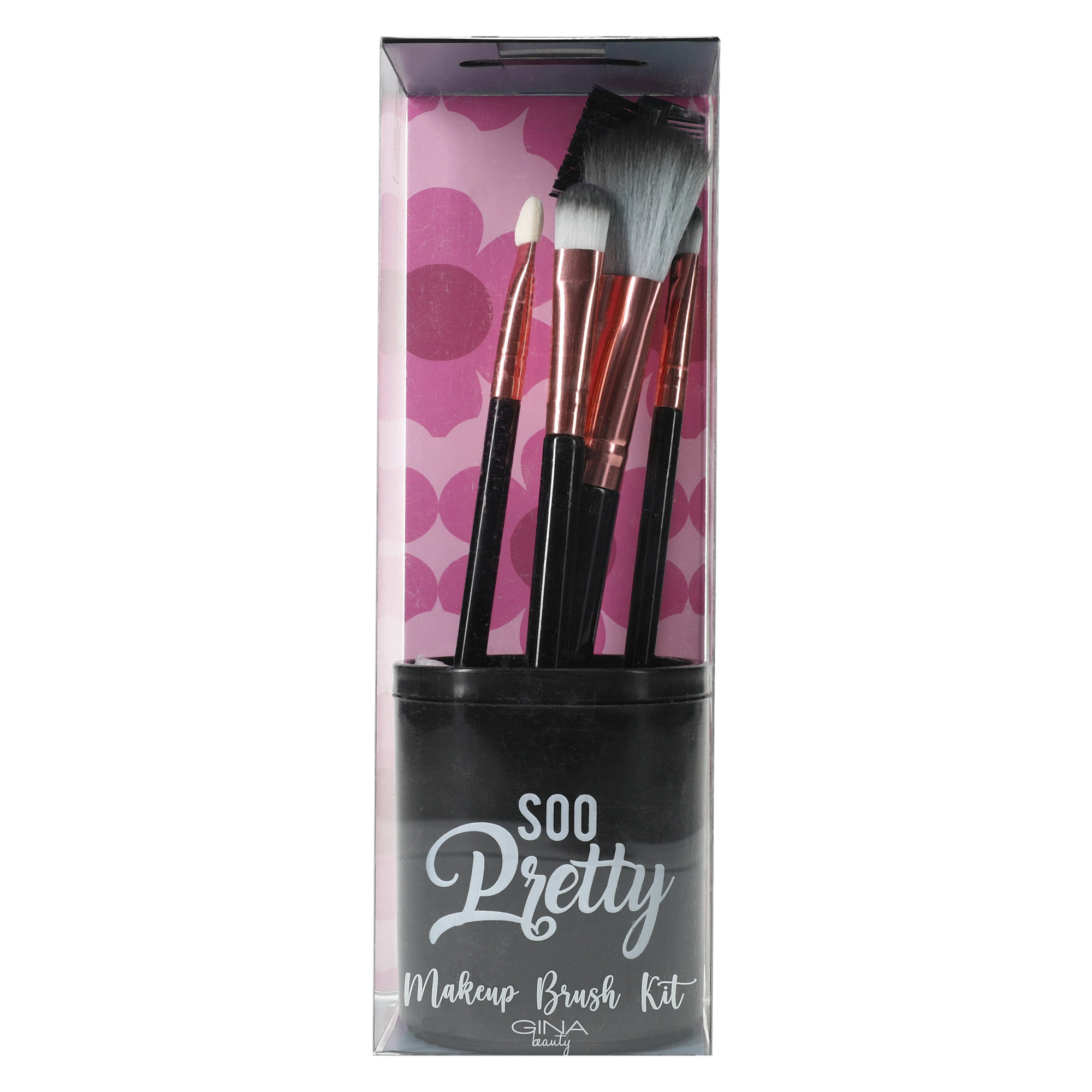 gina beauty™ makeup brush set with holder 6-piece