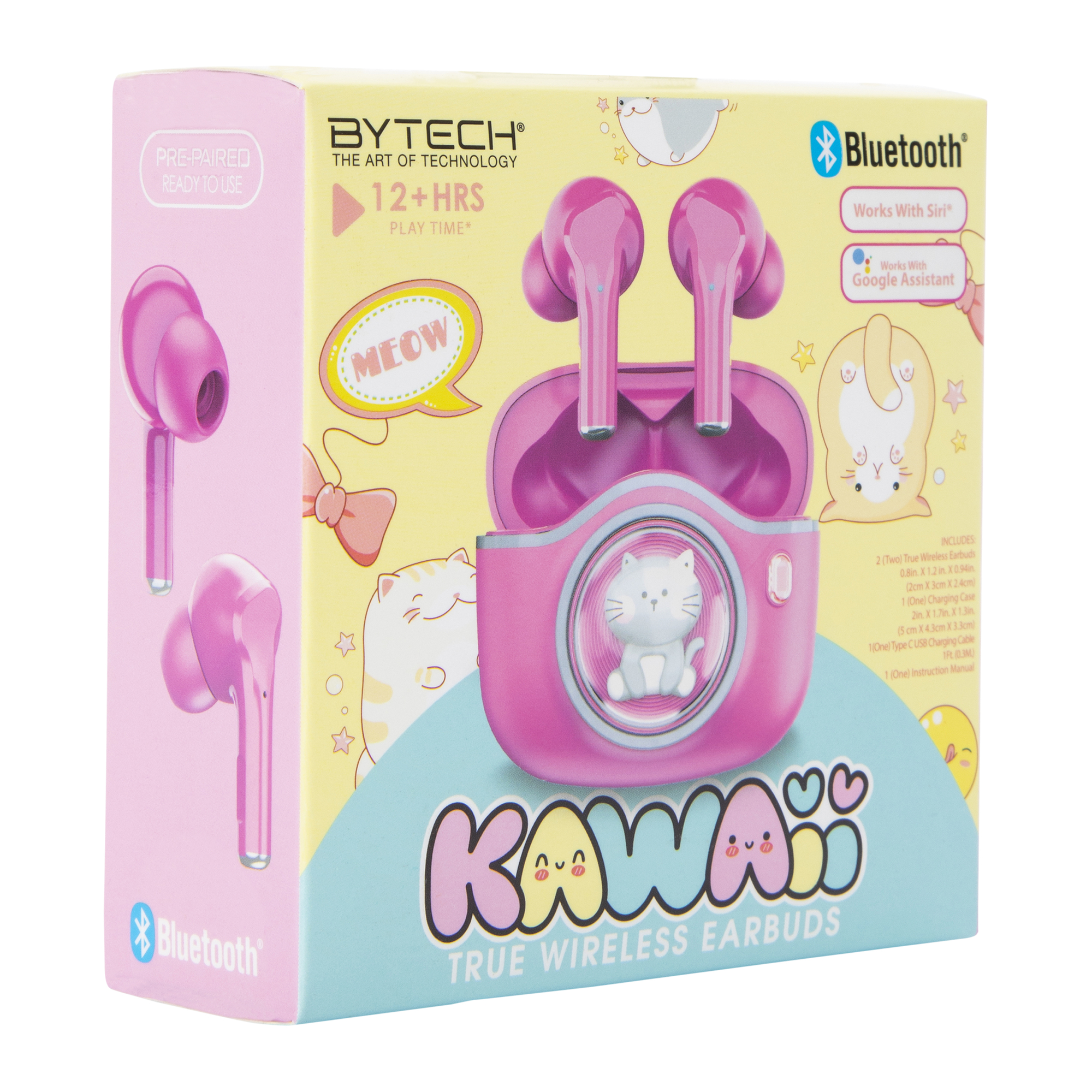 bluetooth® kawaii true wireless earbuds with mic