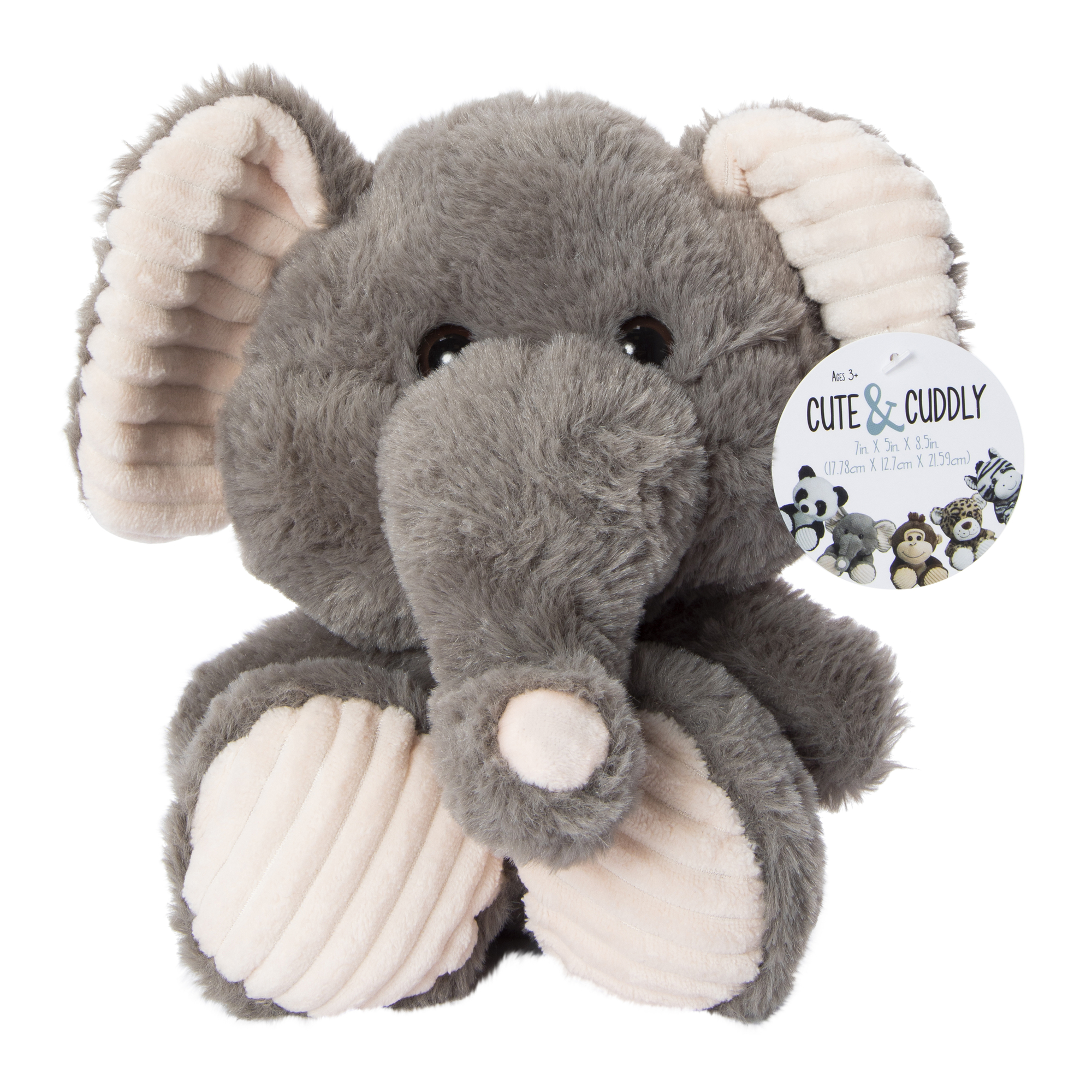 sitting wild animal plush 8in