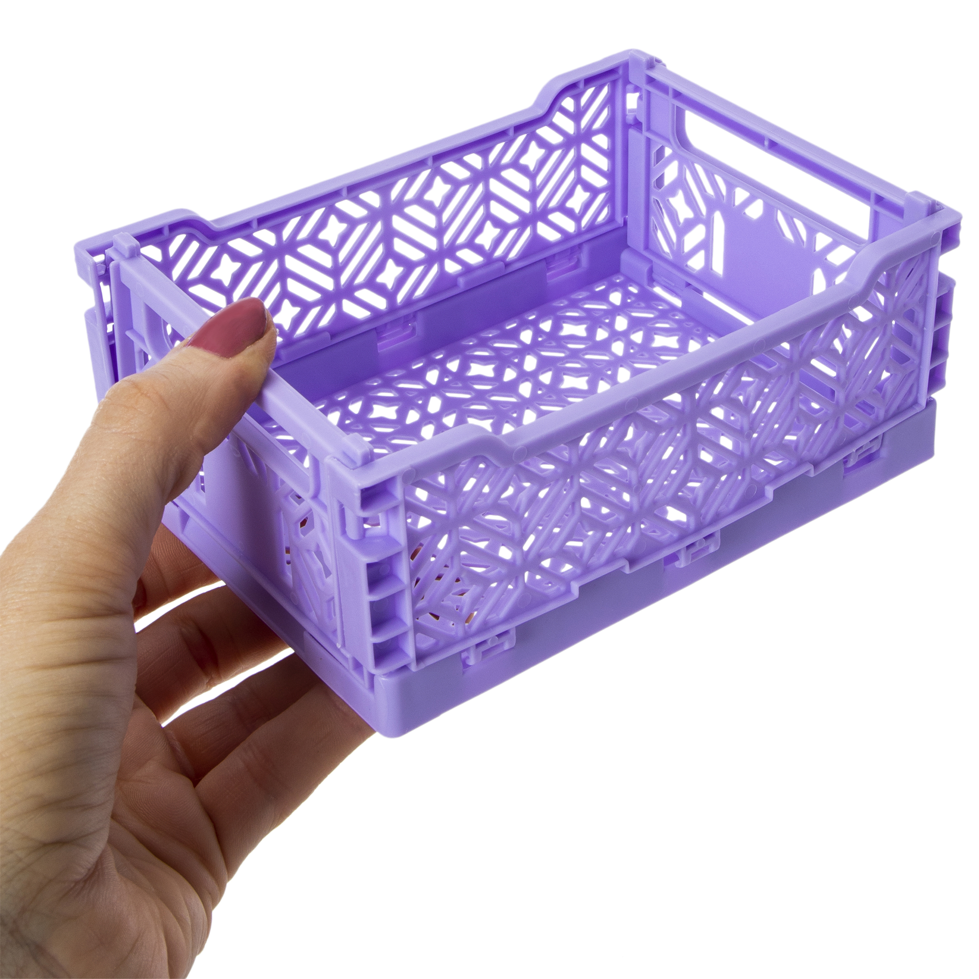 Brrnoo Grid Organizer Box Purple Sliding Buckle 5 Compartments