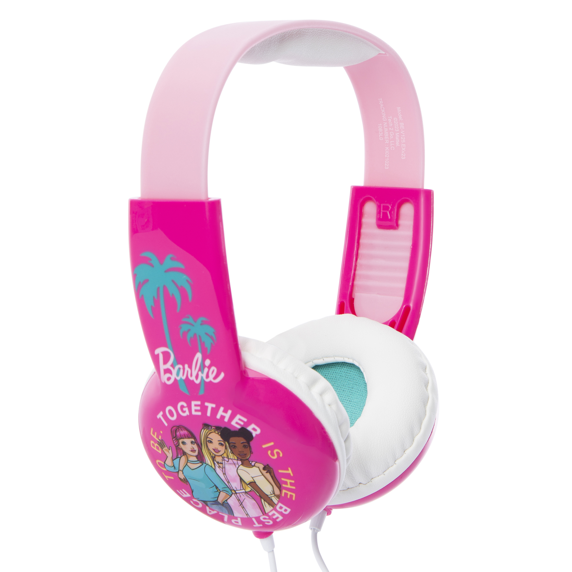 barbie kid safe wired headphones with mic