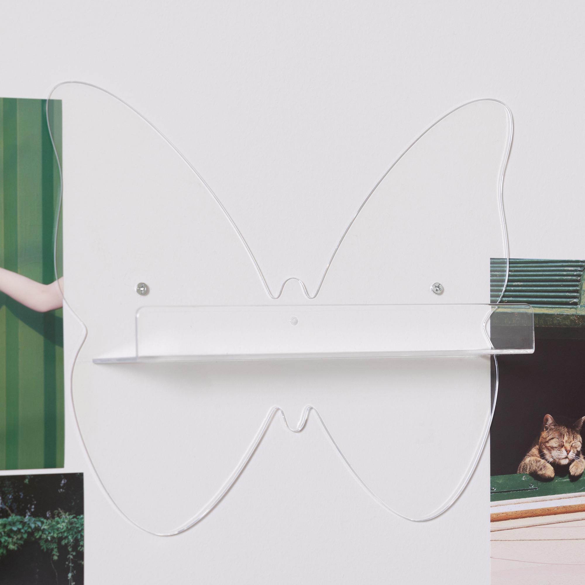 clear butterfly shelf 11.85in x 9.96in