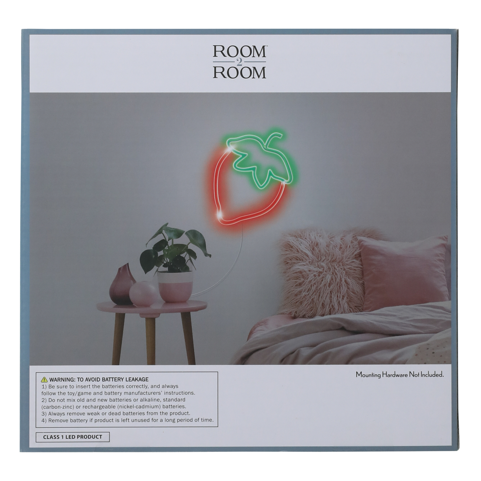 strawberry LED wall light 8.47in x 7.2in