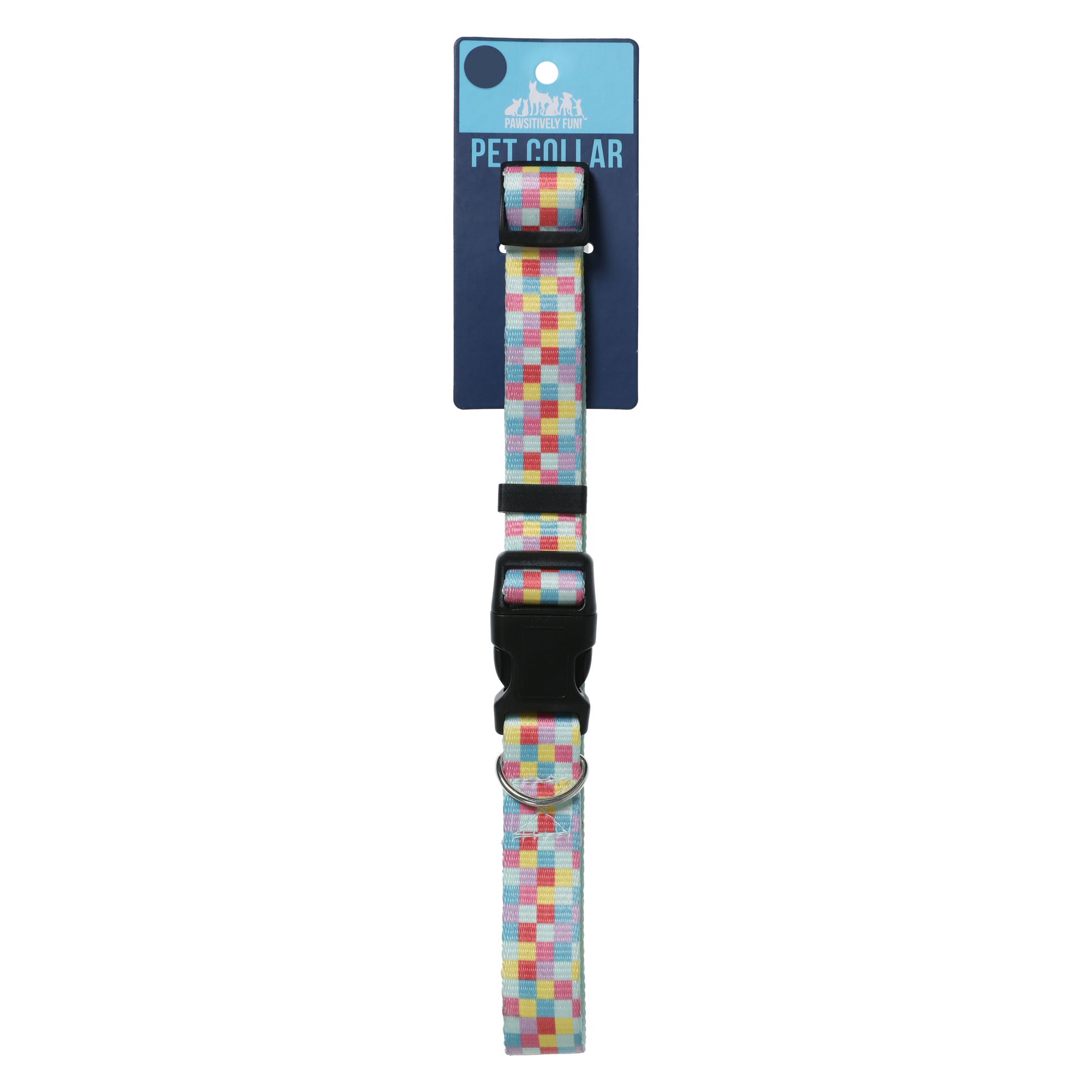 rainbow checker pet collar