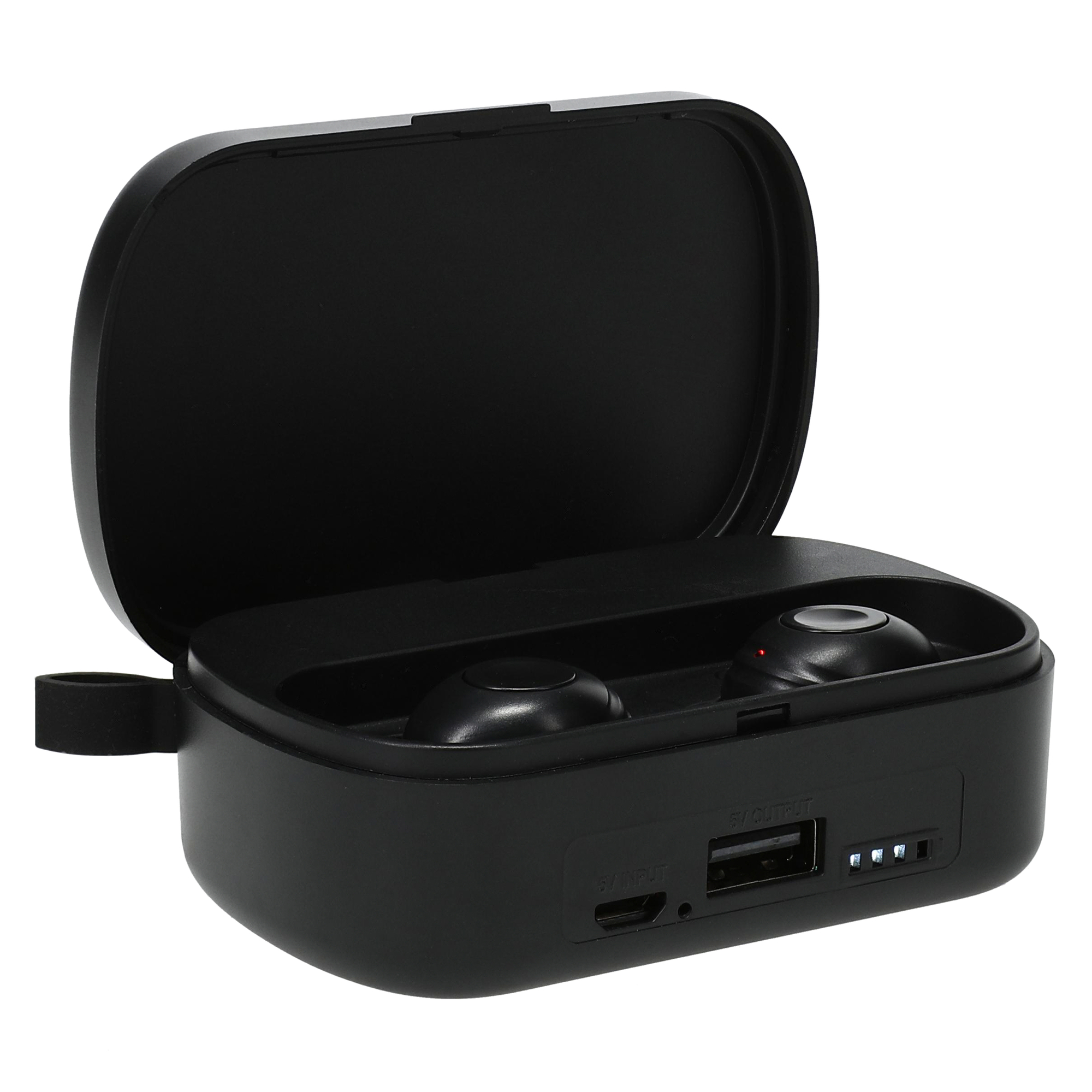 bluetooth® earbuds with solar power bank charging case