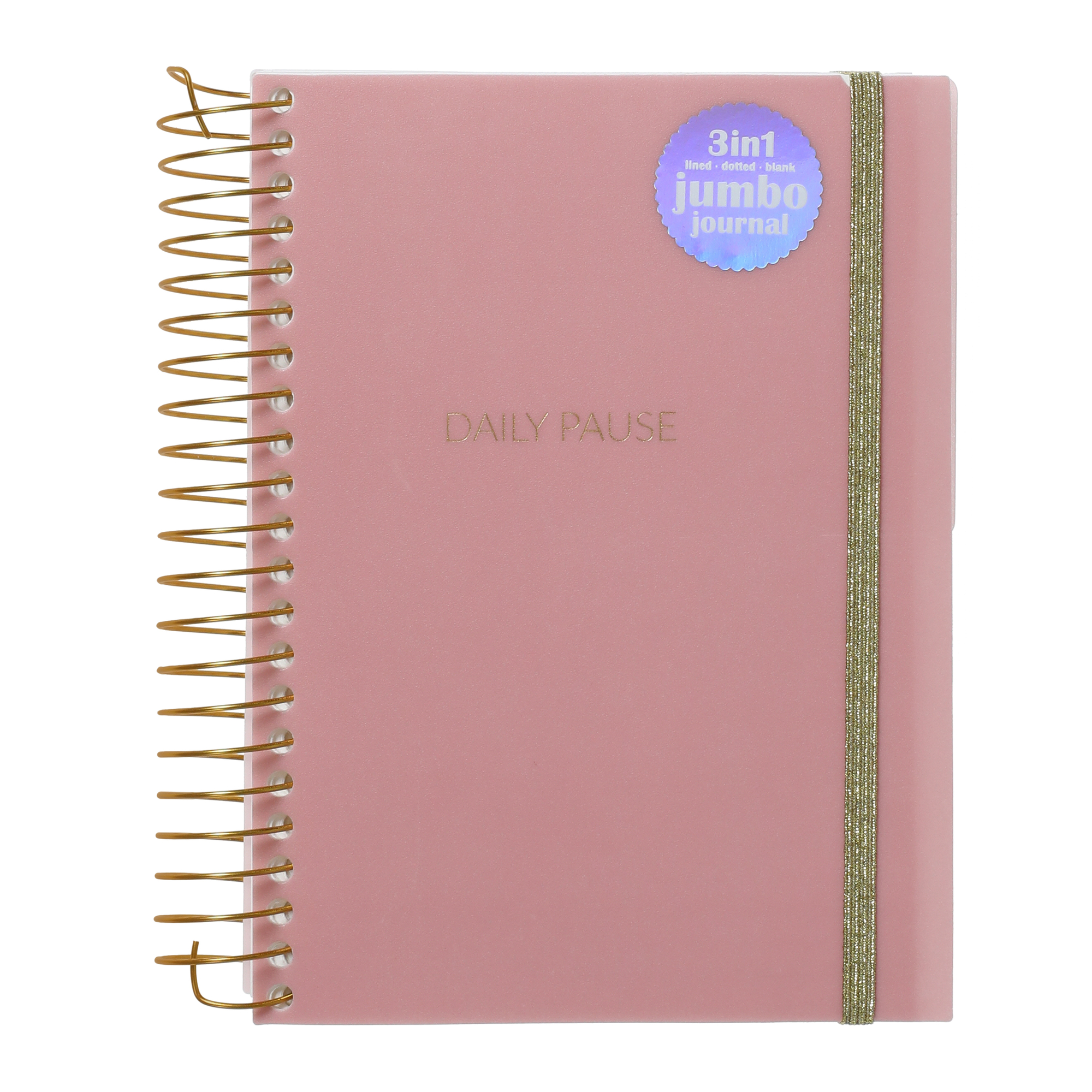 3-in-1 jumbo spiral journal with dotted, lined & blank pages