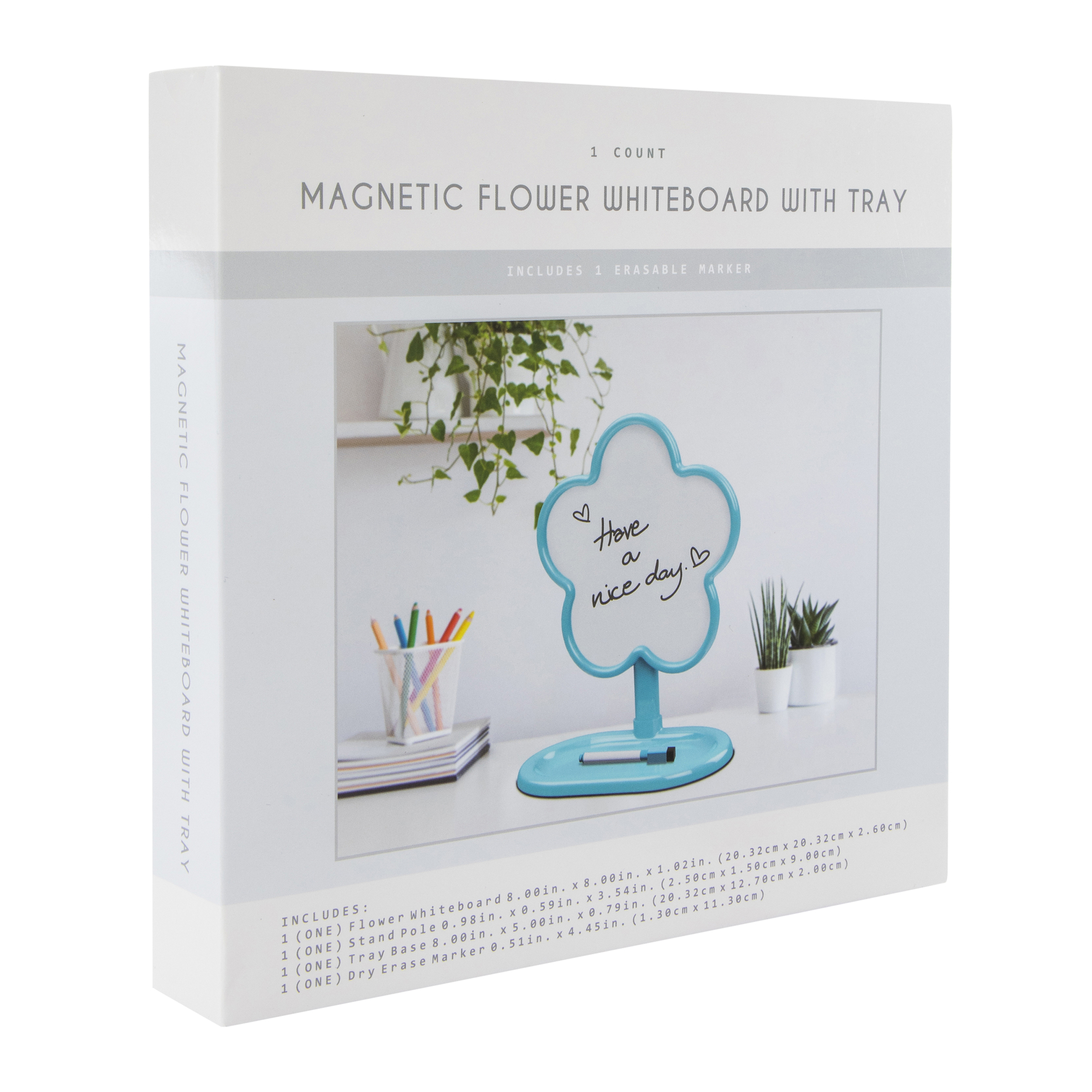 magnetic flower whiteboard with tray