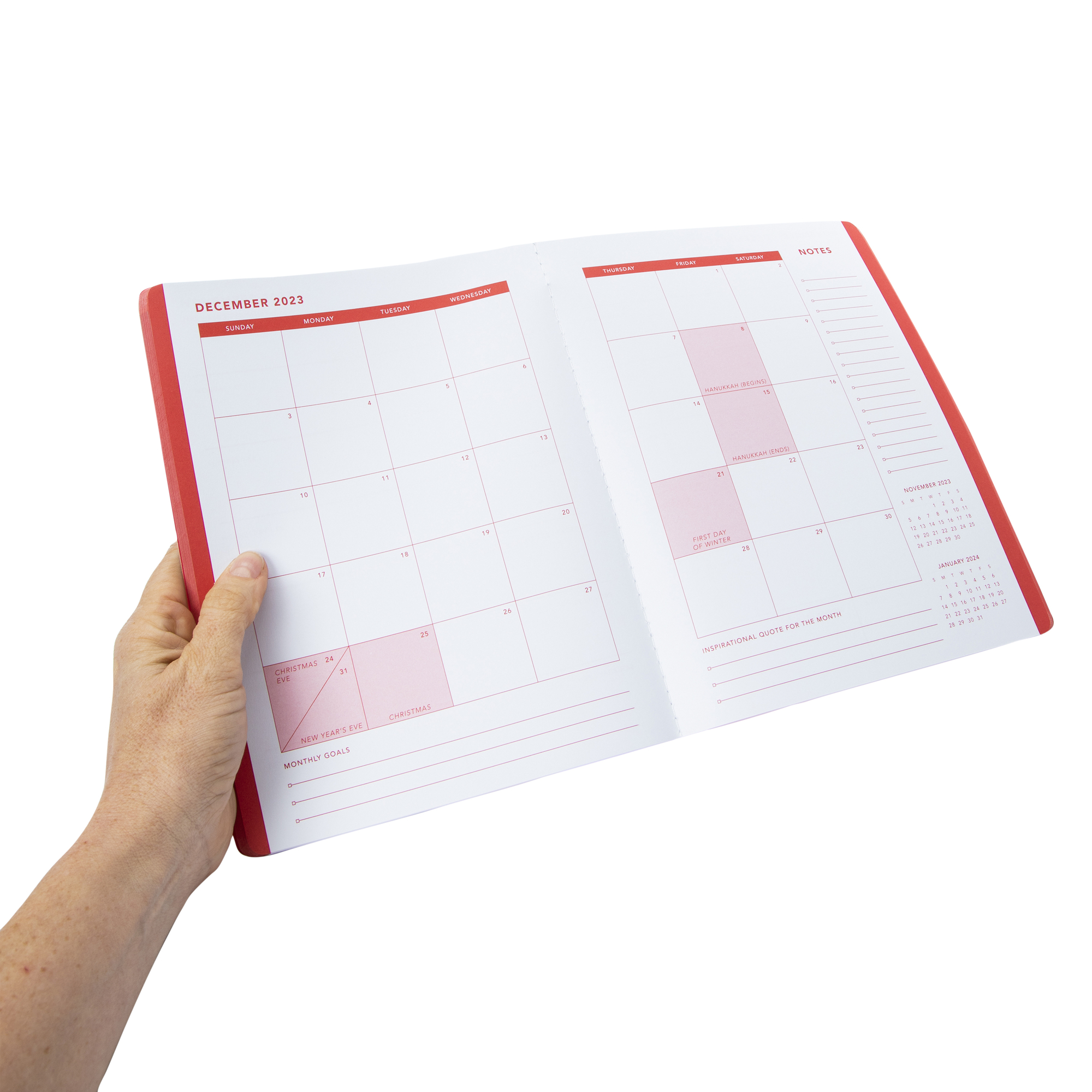 2023-2024 Monthly & Weekly Planner 7.3in x 9.5in - Strawberries