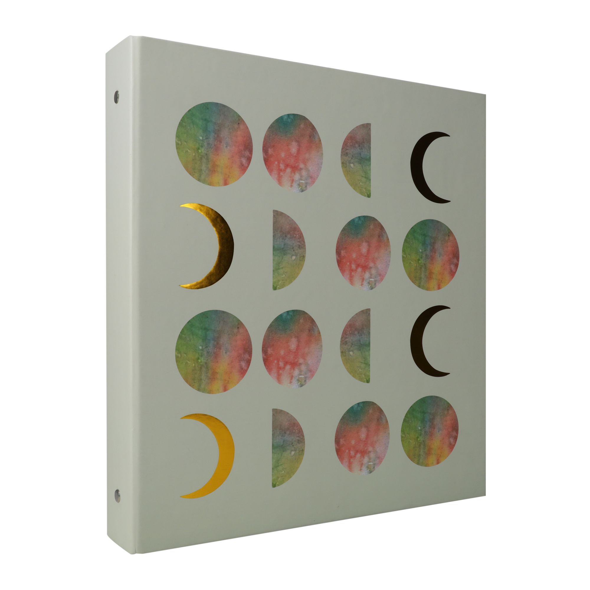 3-Ring Cardboard Binder With Pocket 11in x 12in - Moons