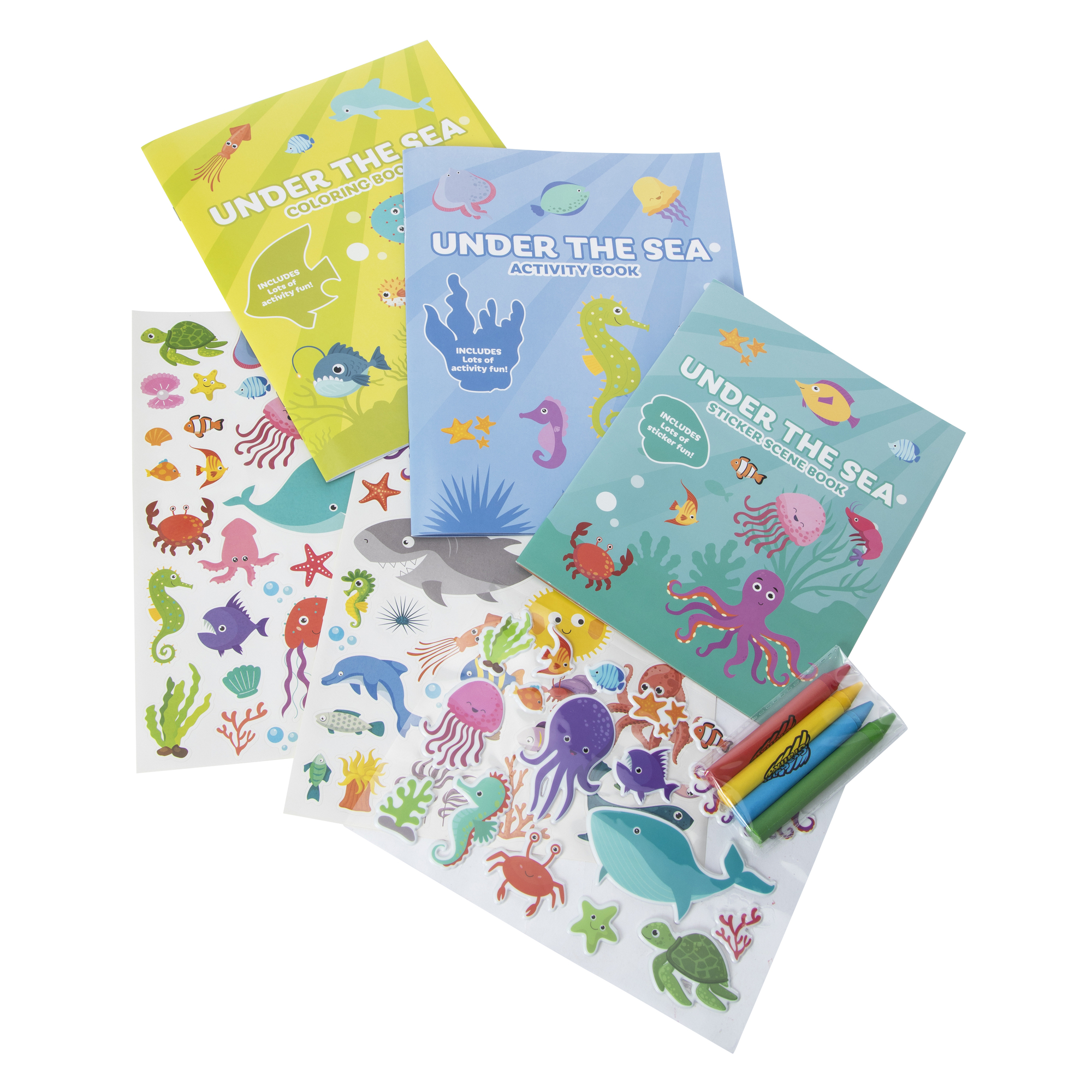 under the sea activity case with bubble stickers