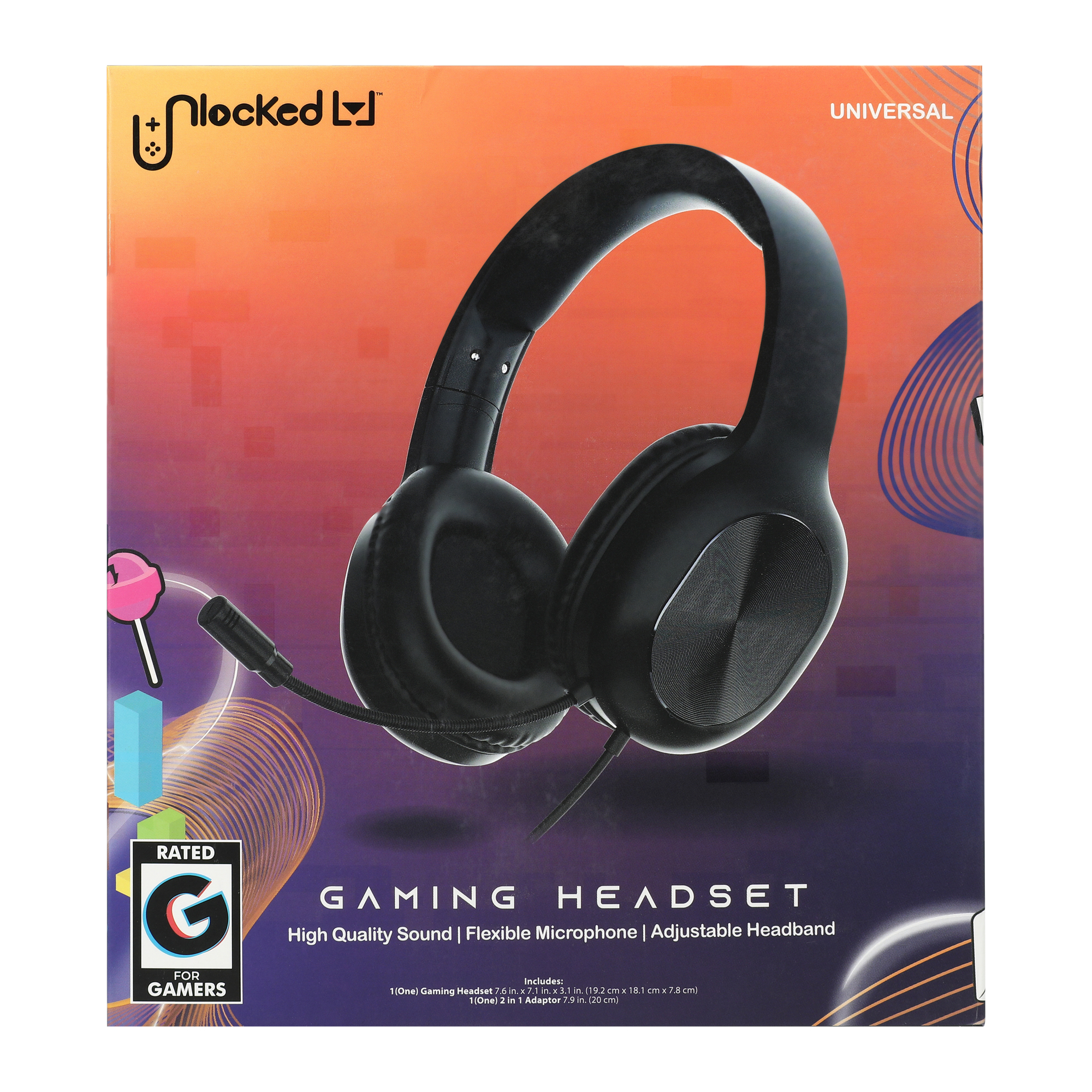 unlocked lvl™ metallic wired gaming headset with mic | Five