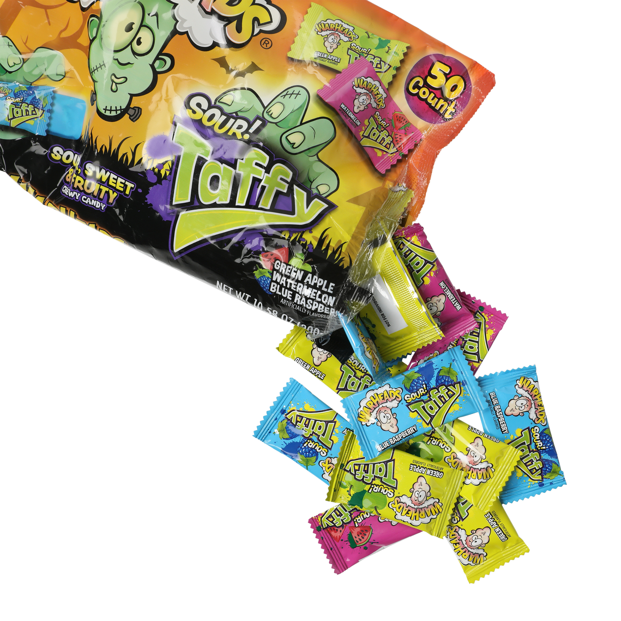 warheads® sour taffy halloween candy 50-count