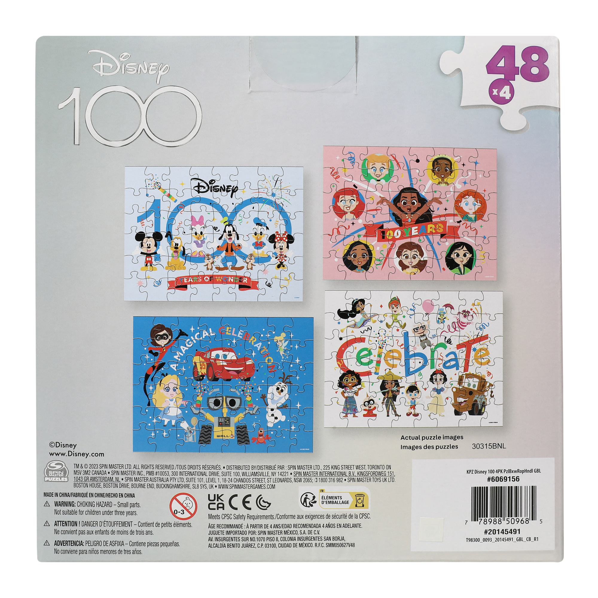 Disney 100 48-piece puzzles 4-count