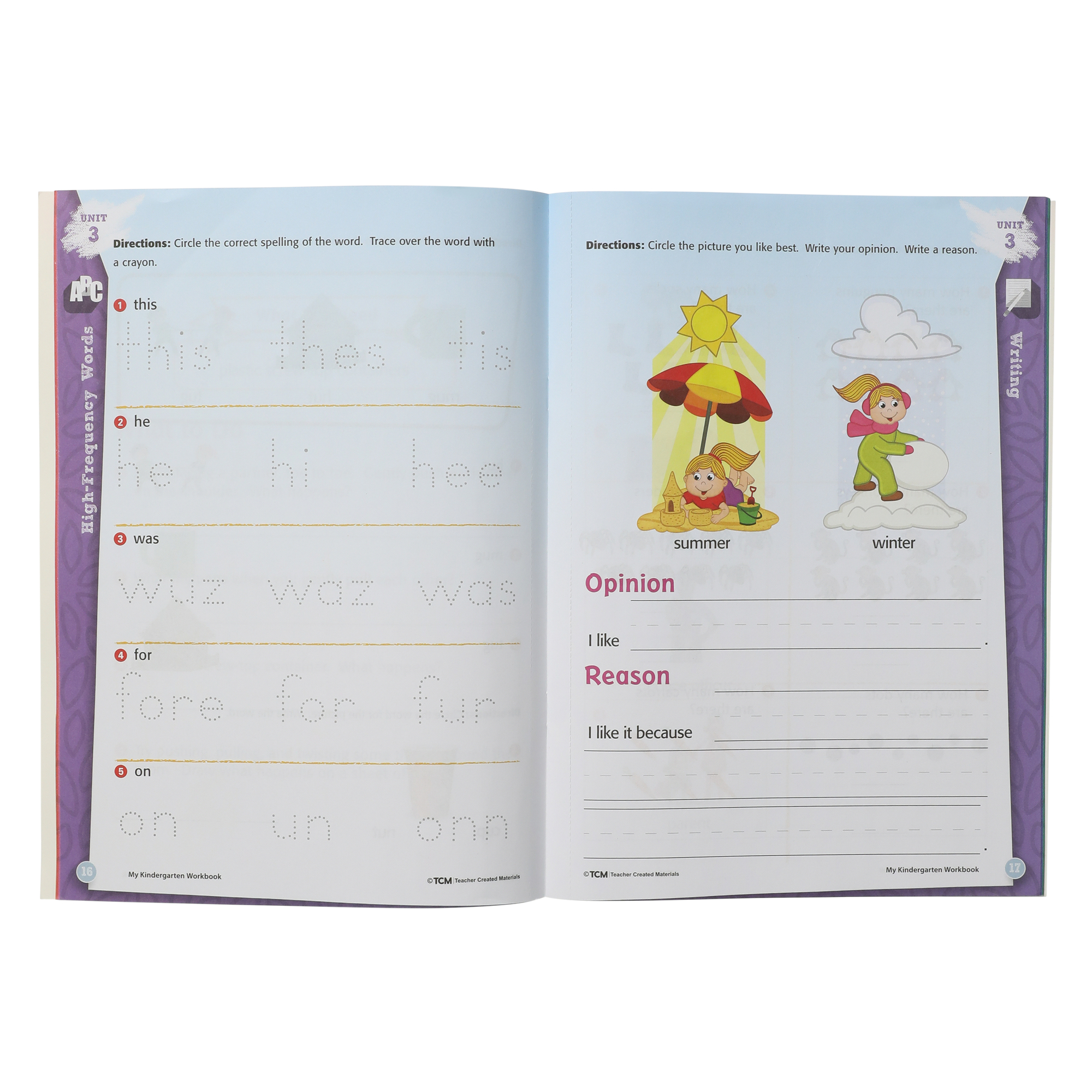 TCM 'my kindergarten workbook' with stickers